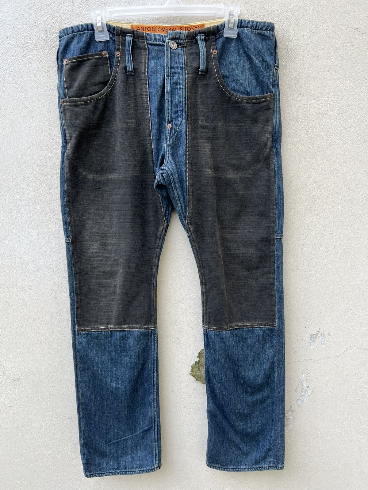 Vintage Canton Overalls Tokyo Double Knee Selvedge Denim Jeans Size US 32 / EU 48 - 6 Thumbnail