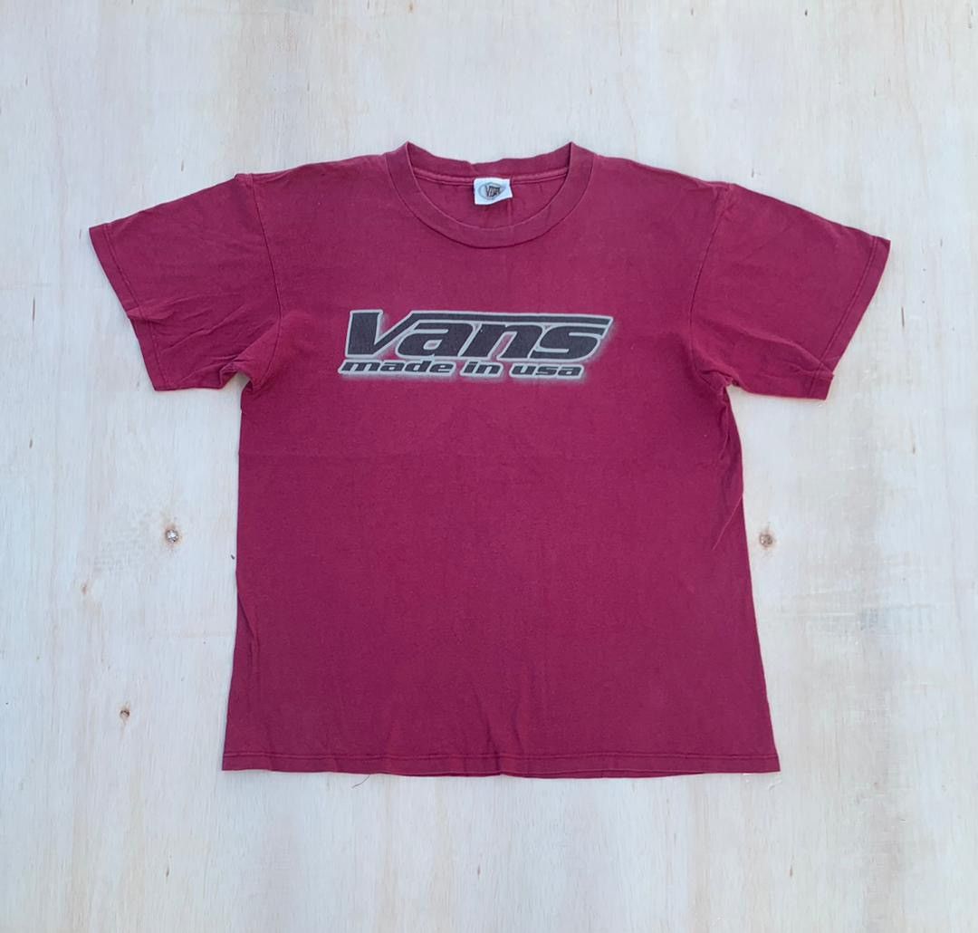 image of Tee Vans Skateboard ( A 17 ) in Maroon, Men's (Size Medium)