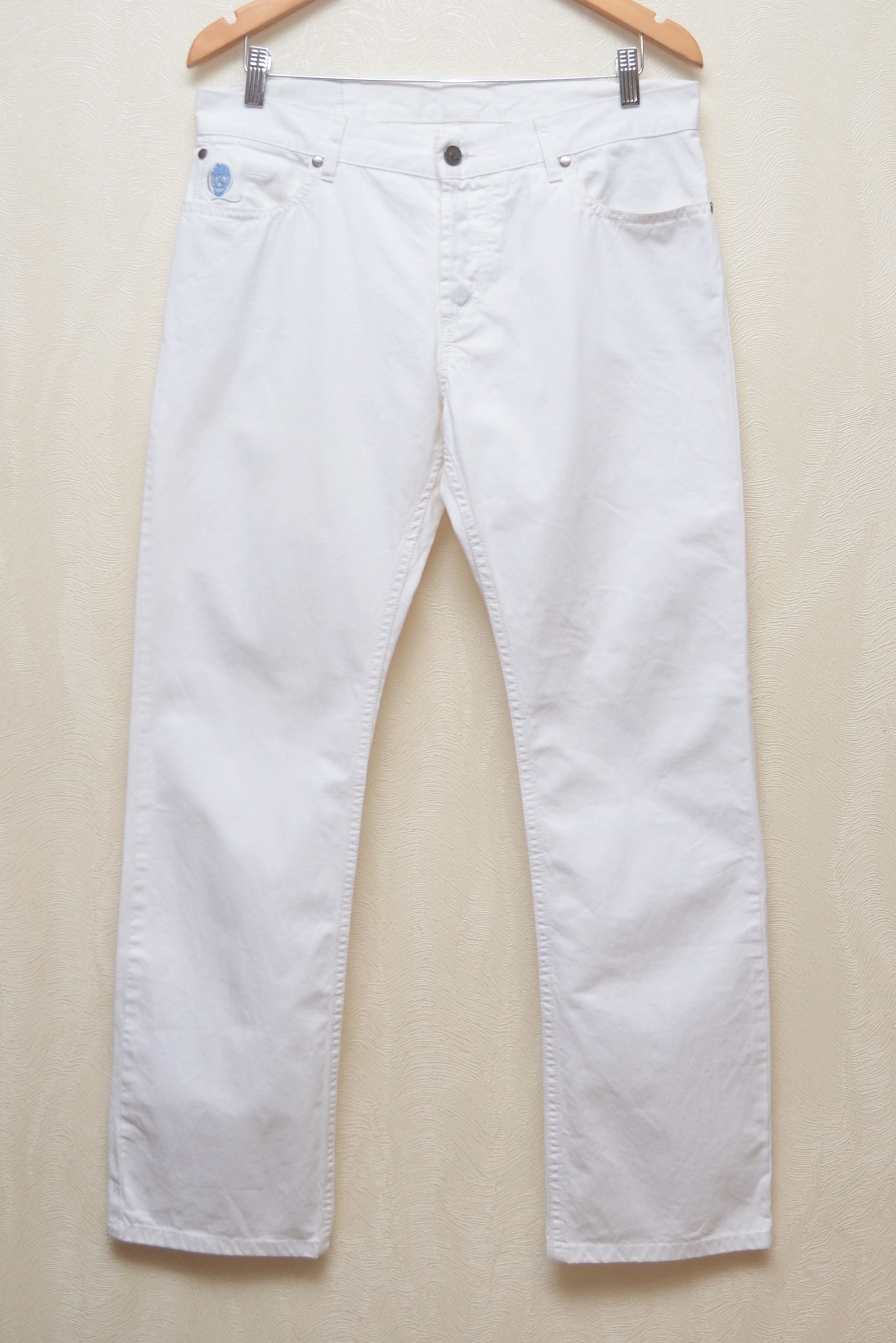 Alexander McQueen Alexander Mcqueen MCQ Embroided Pocket Logo White Jeans Size US 32 / EU 48 - 1 Thumbnail
