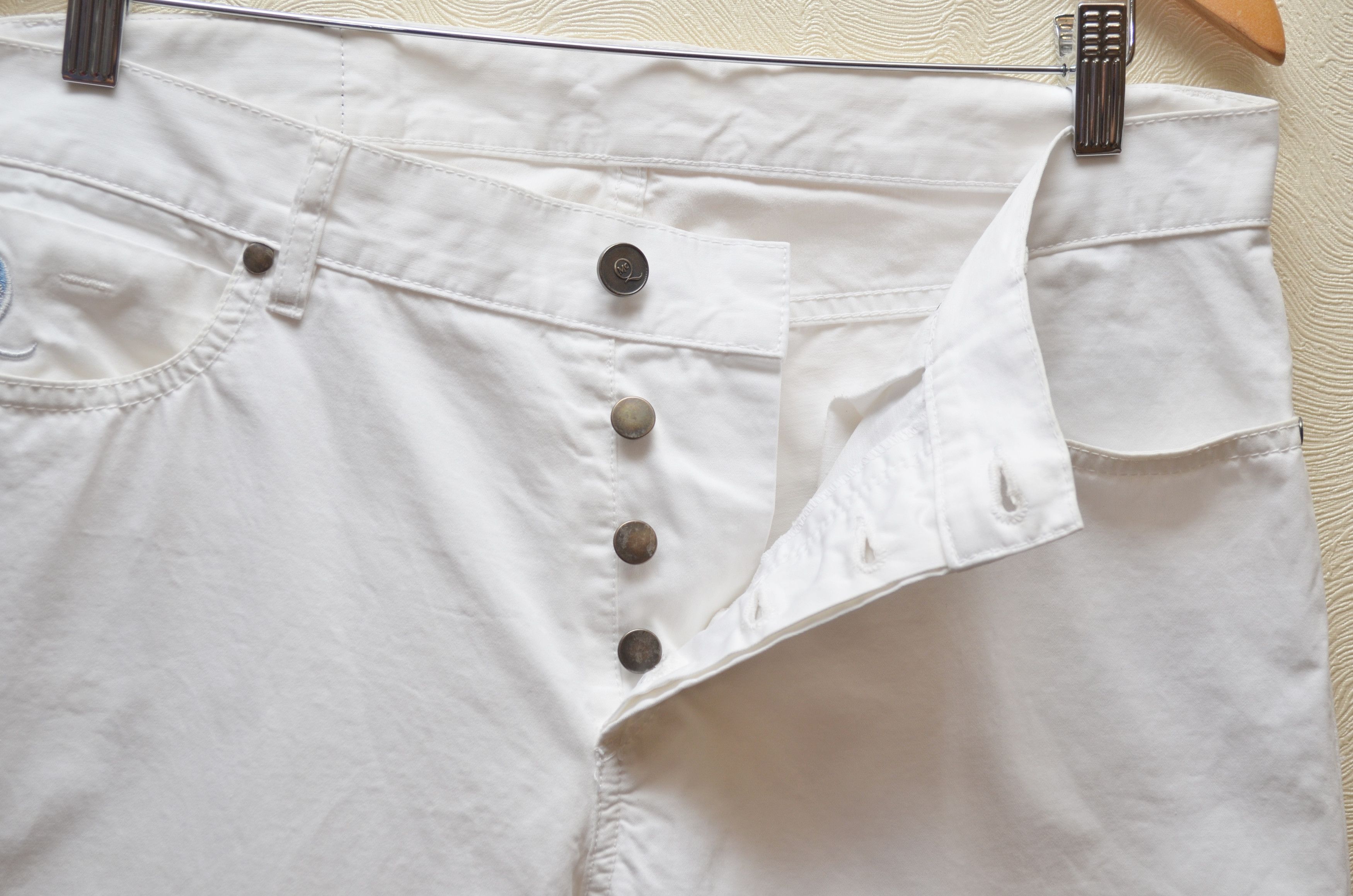 Alexander McQueen Alexander Mcqueen MCQ Embroided Pocket Logo White Jeans Size US 32 / EU 48 - 6 Thumbnail