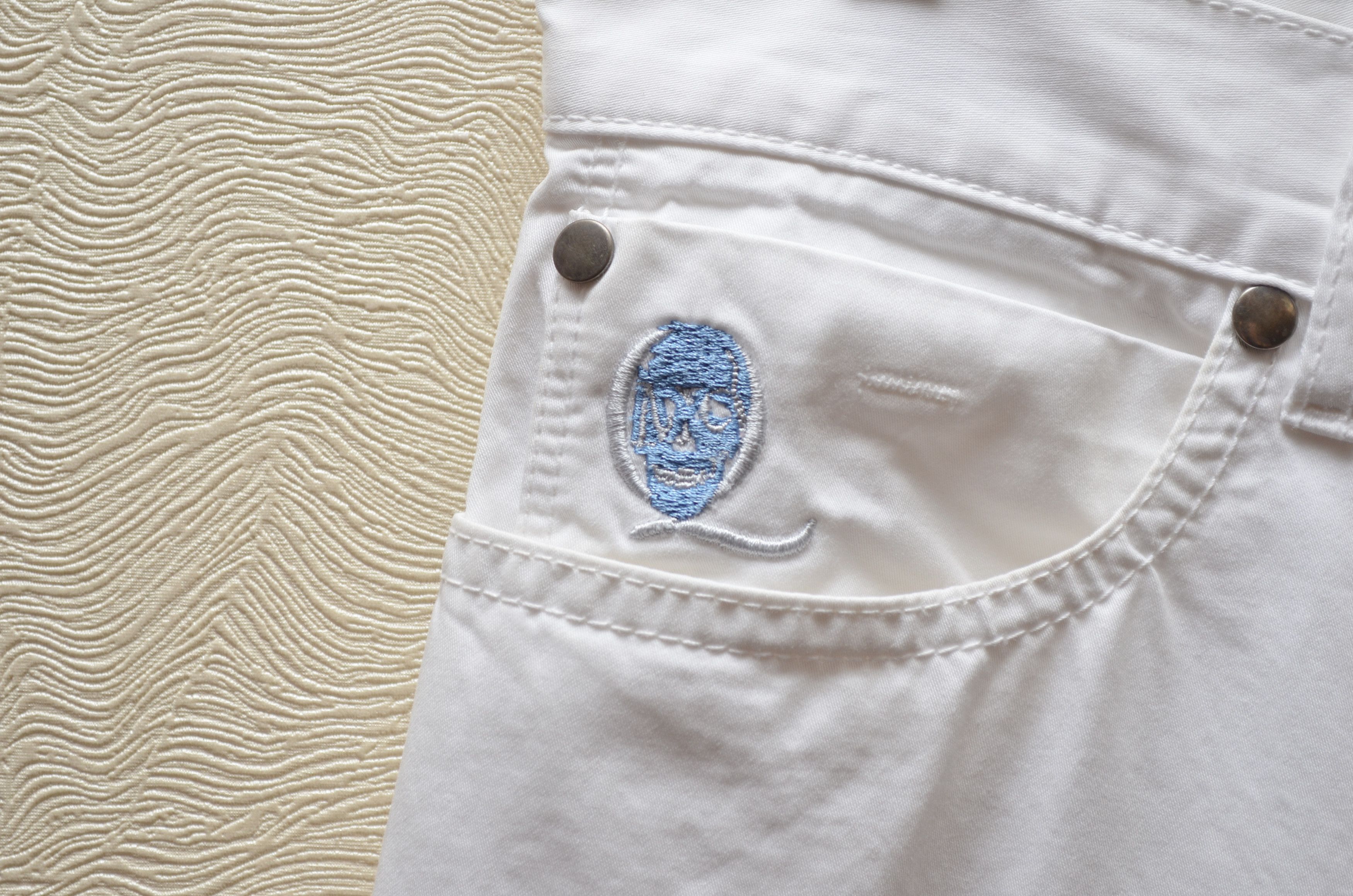 Alexander McQueen Alexander Mcqueen MCQ Embroided Pocket Logo White Jeans Size US 32 / EU 48 - 4 Thumbnail