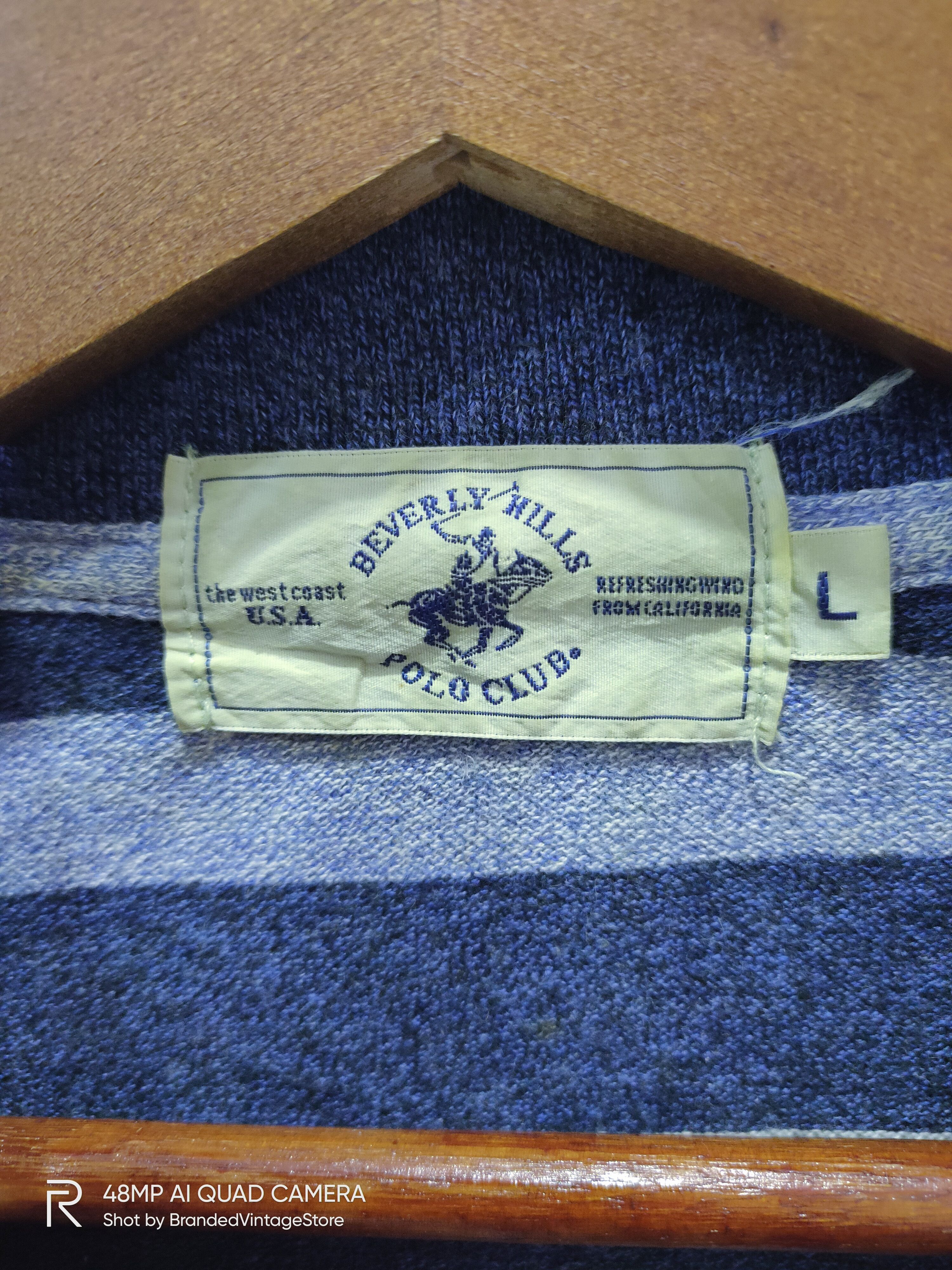Beverly Hills Polo Club × California Republic × Vintage Vintage BEVERLY HILL POLO CLUB HalfButton Stripe Sweatshirt Size US L / EU 52-54 / 3 - 7 Thumbnail