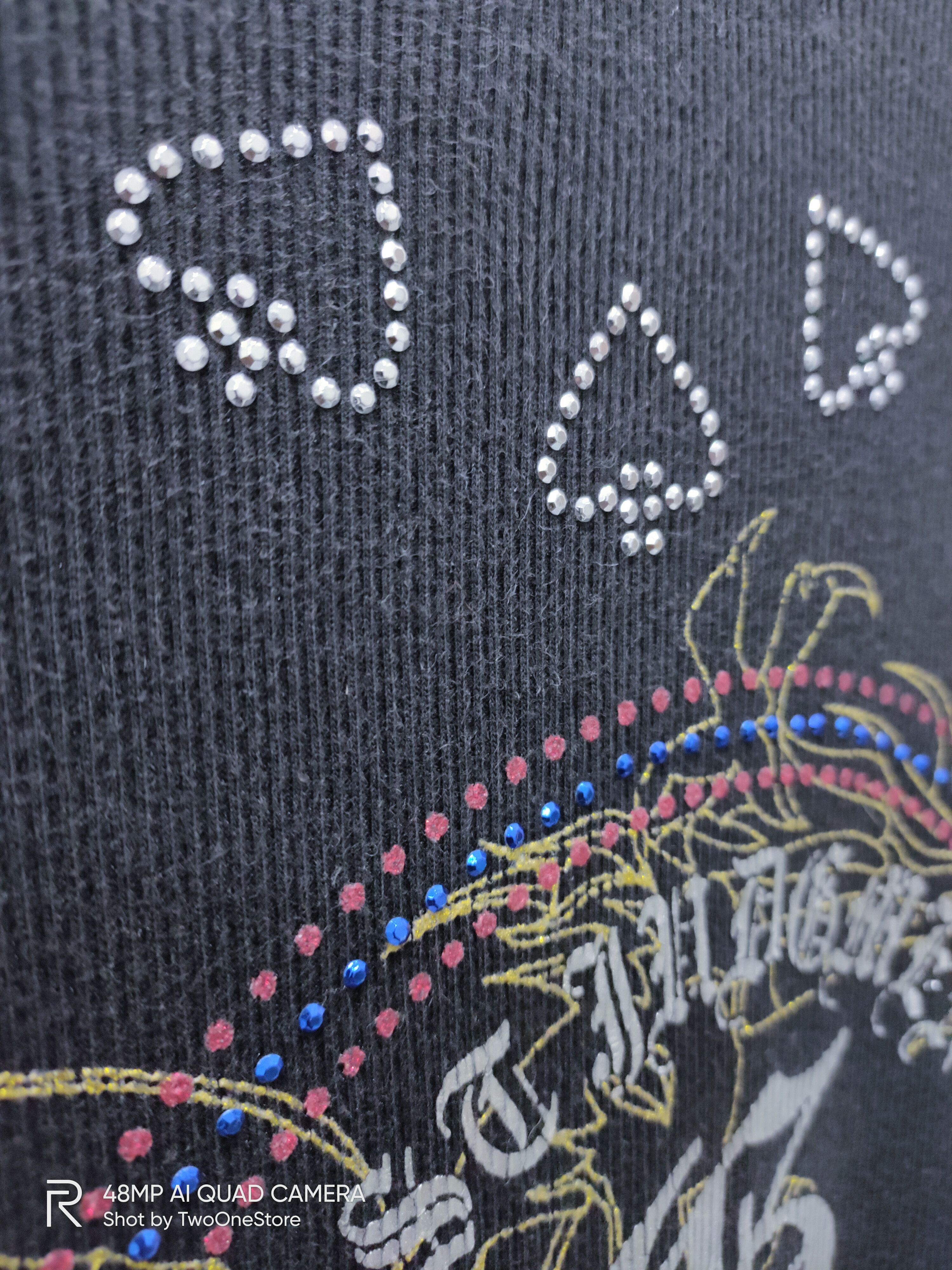 Japanese Brand × Swarovski GROWTH Beads Golden Dragon Big Logo Mafia Corduroy Tshirt Size S / US 4 / IT 40 - 6 Thumbnail
