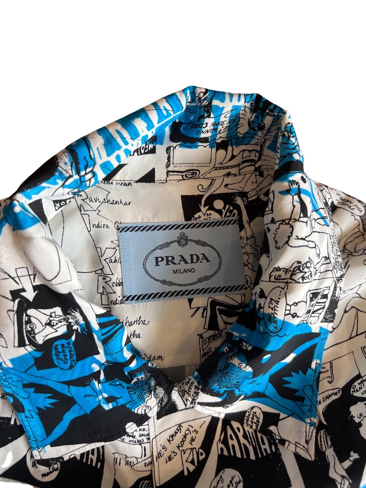 Prada PRADA 2018 COMIC BLUE SHIRT Size US L / EU 52-54 / 3 - 3 Thumbnail