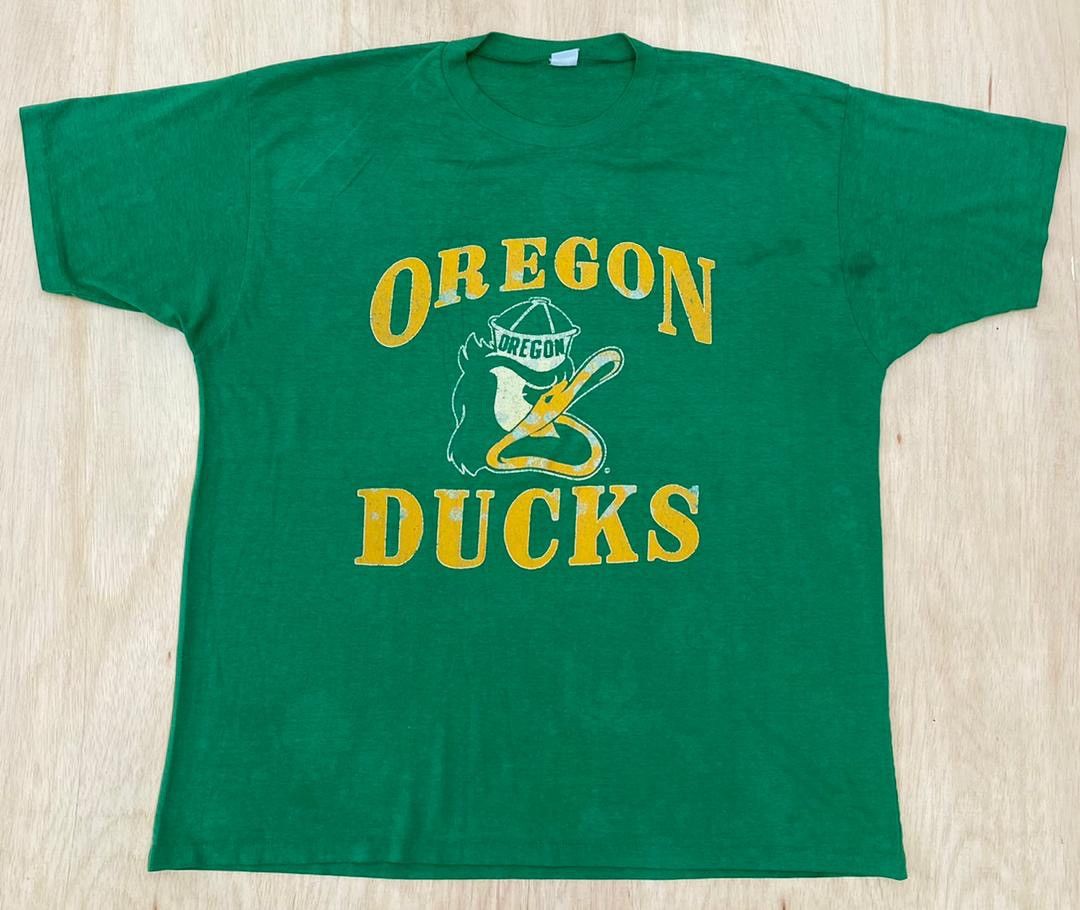 image of Made In USA x Vintage Tee Oregon Ducks C -19 in Green, Men's (Size XL)