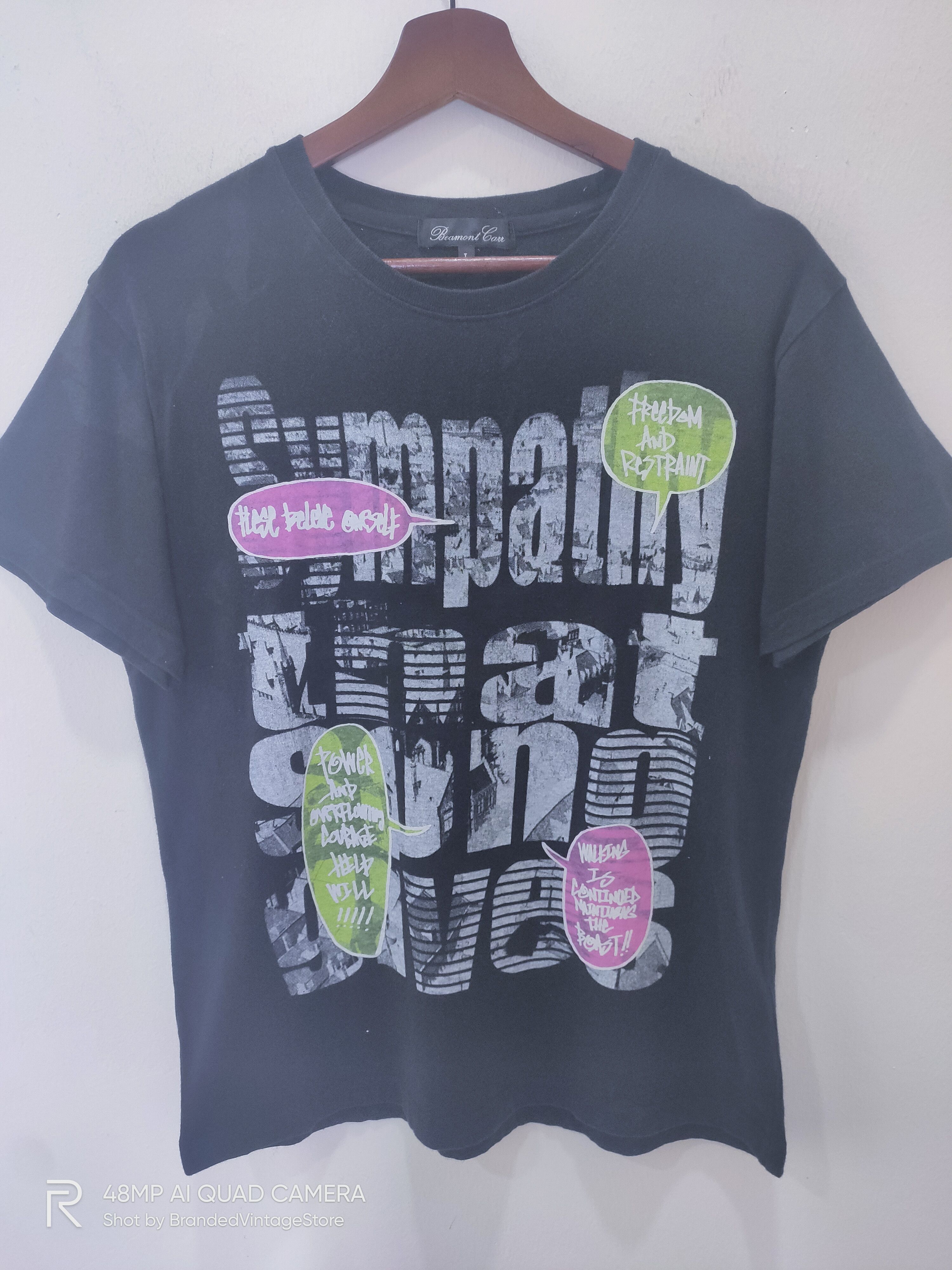 Japanese Brand BEAMONT CARR Rock Art Skate Big Logo Graphic as Stussy Tee Size M / US 6-8 / IT 42-44 - 3 Thumbnail
