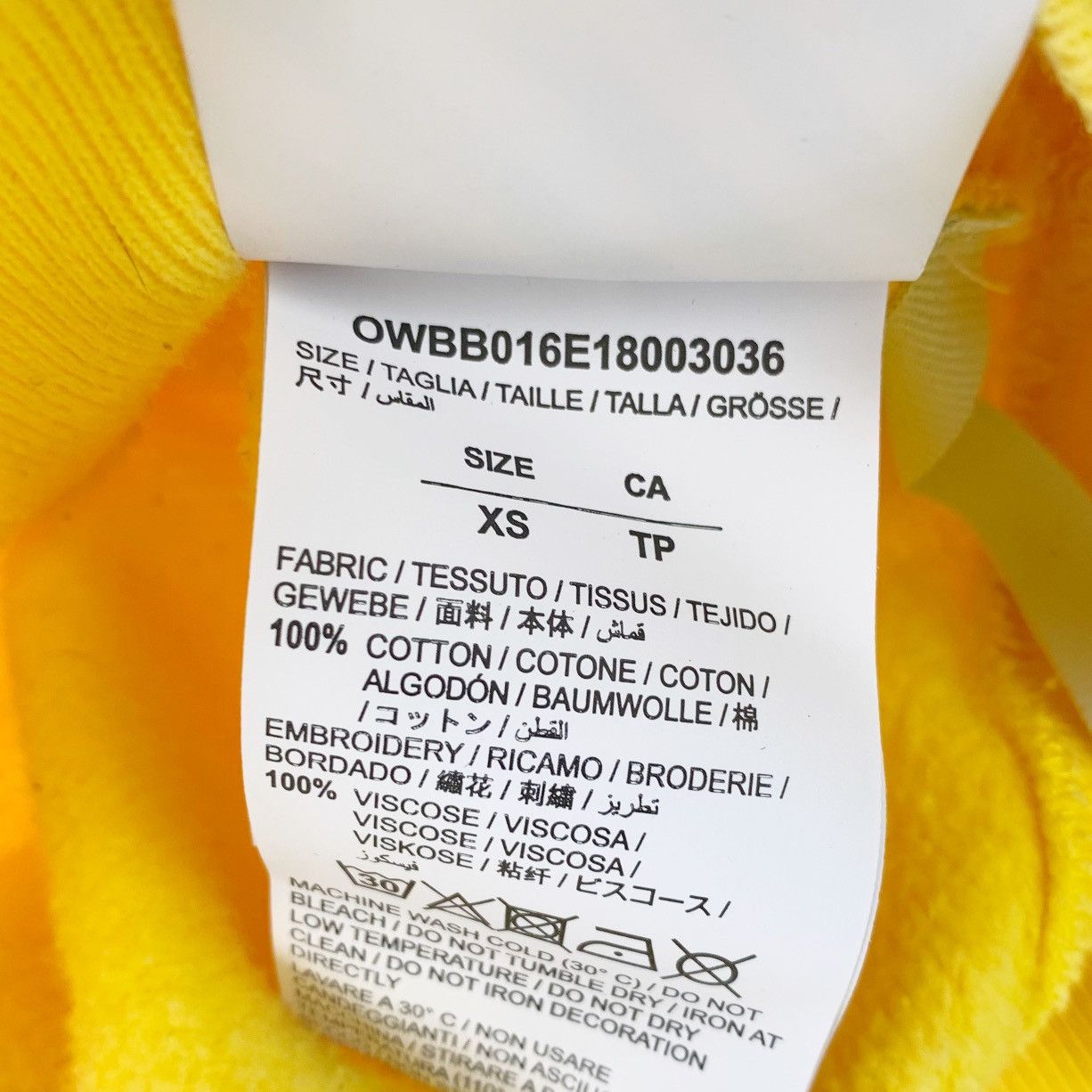 Off-White Off-White Yellow Wmns Hoodie Size XS / US 0-2 / IT 36-38 - 4 Thumbnail