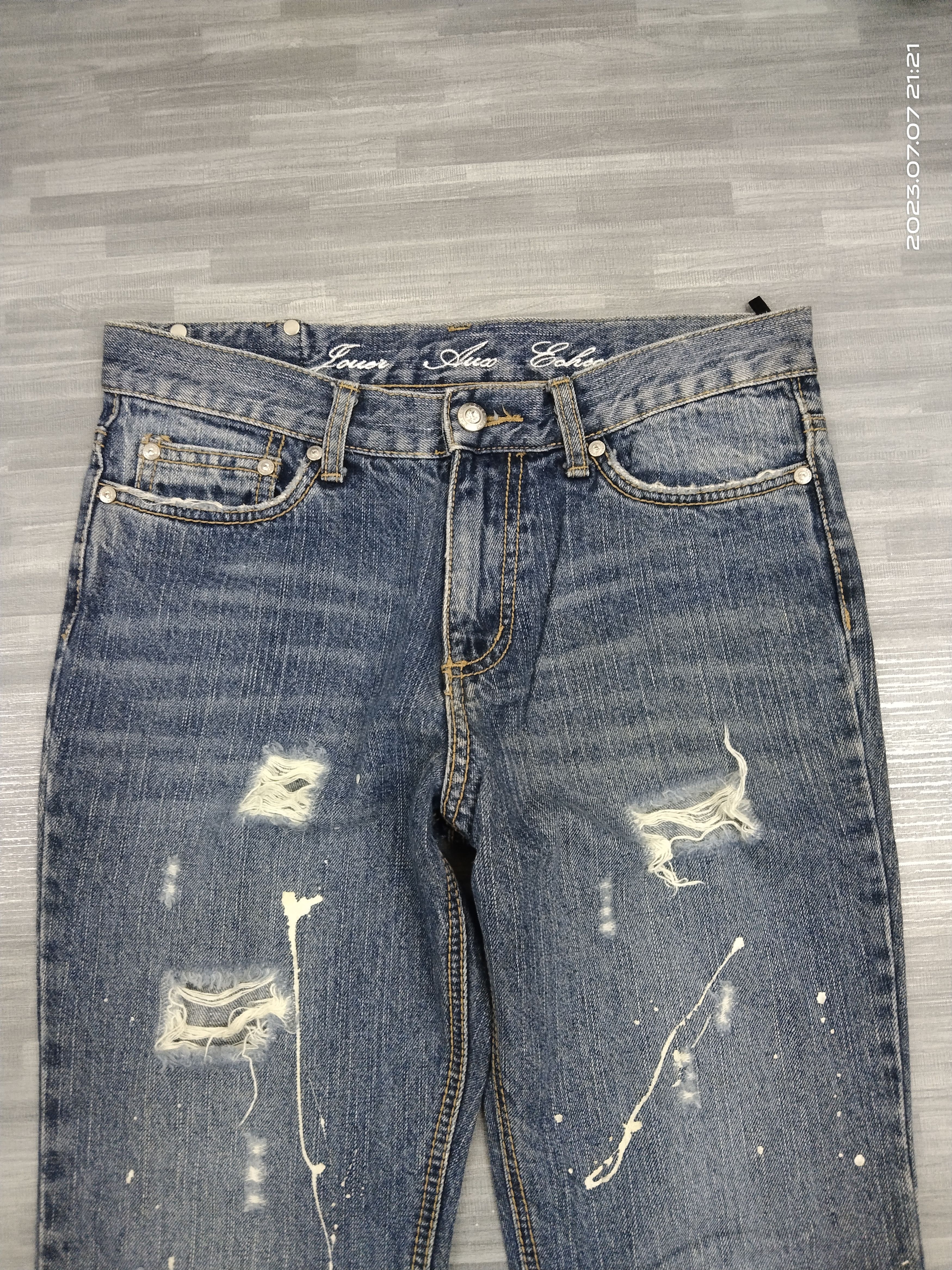 Art Comes First FLARE SPLATTED RIPED JOUER AUX DENIM PANTS Size US 29 - 4 Thumbnail