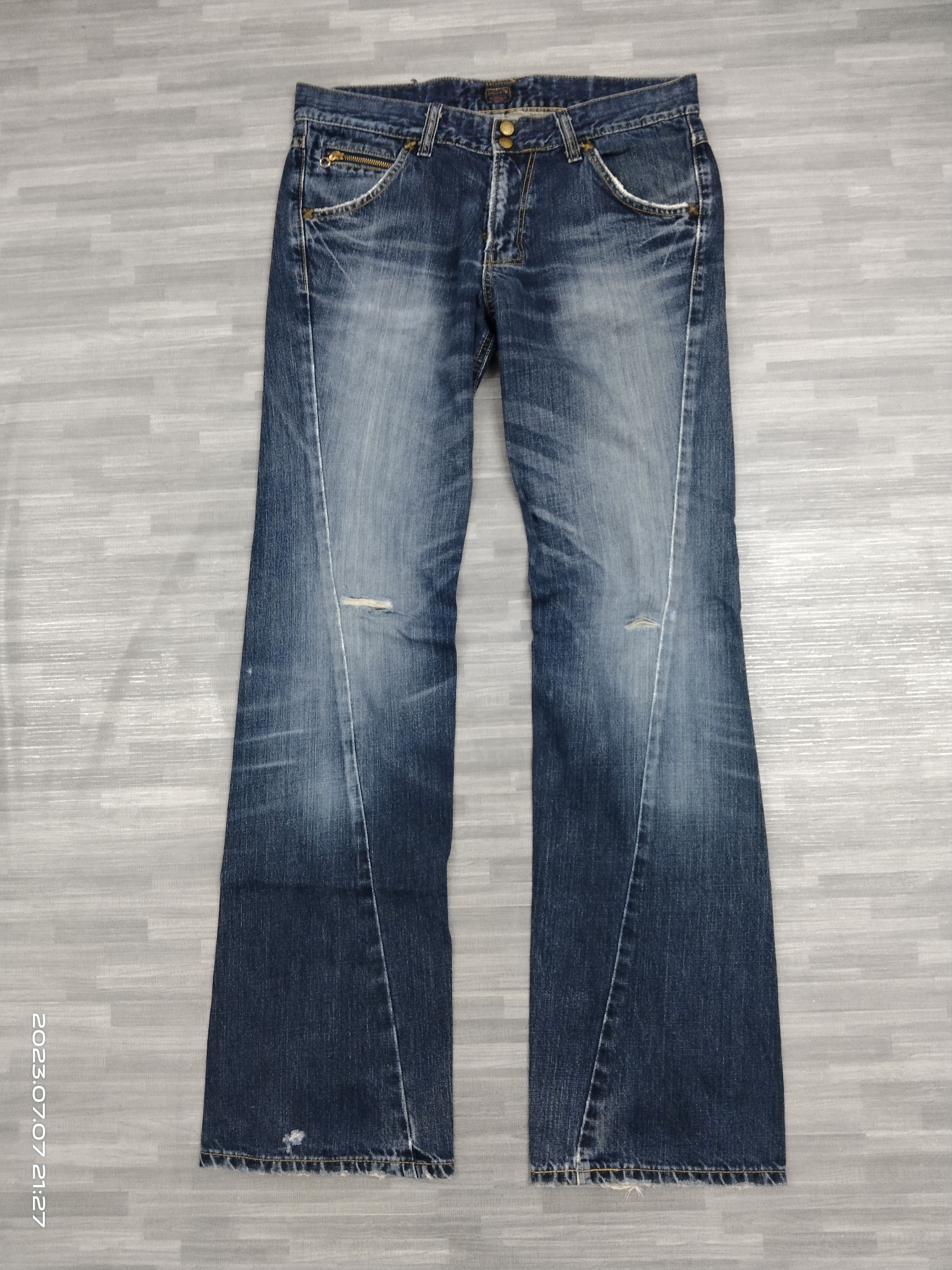Lee FLARE TWIST SICK RIPED LEE X TK DENIM PANTS Size US 32 / EU 48 - 2 Thumbnail