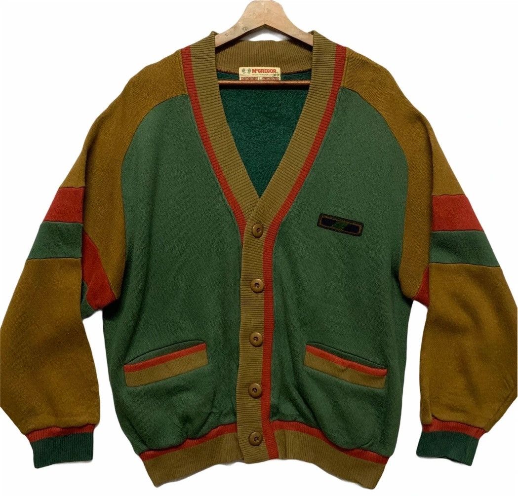 McGregor × Vintage 💥RARE! 1990’s Vintage McGregor Cardigan Tritone Sweater Size US L / EU 52-54 / 3 - 2 Thumbnail