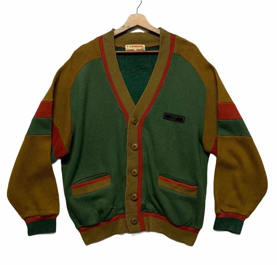 McGregor × Vintage 💥RARE! 1990’s Vintage McGregor Cardigan Tritone Sweater Size US L / EU 52-54 / 3 - 1 Thumbnail
