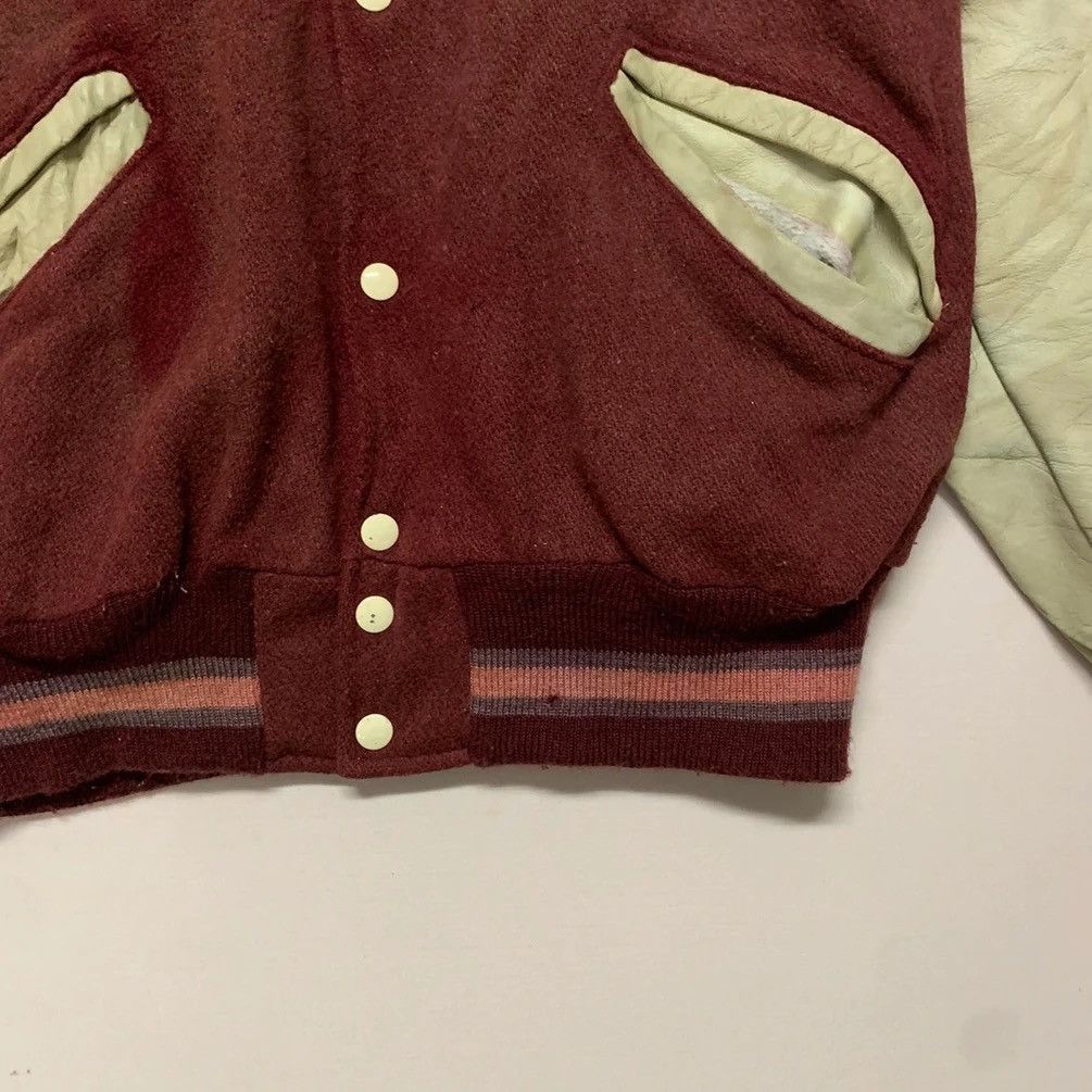 Delong × Vintage 1990’s Vintage Delong MLB Varsity Jacket Leather Sleeve Size US L / EU 52-54 / 3 - 6 Thumbnail