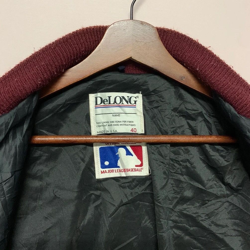Delong × Vintage 1990’s Vintage Delong MLB Varsity Jacket Leather Sleeve Size US L / EU 52-54 / 3 - 10 Thumbnail