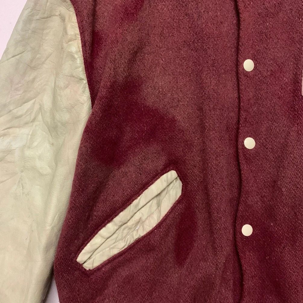 Delong × Vintage 1990’s Vintage Delong MLB Varsity Jacket Leather Sleeve Size US L / EU 52-54 / 3 - 5 Thumbnail