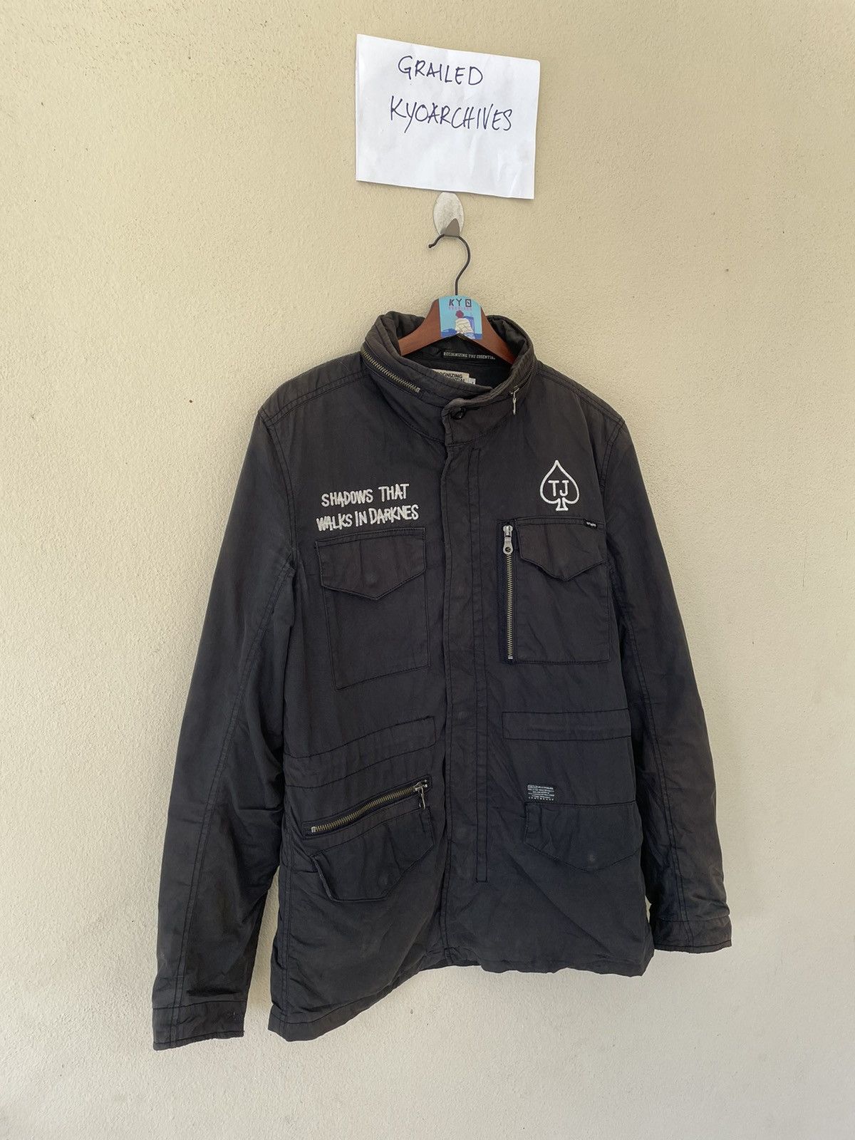 Japanese Brand THE ESSENTIAL AZUL EMBROIDERED TACTICAL JACKET Size US L / EU 52-54 / 3 - 5 Thumbnail