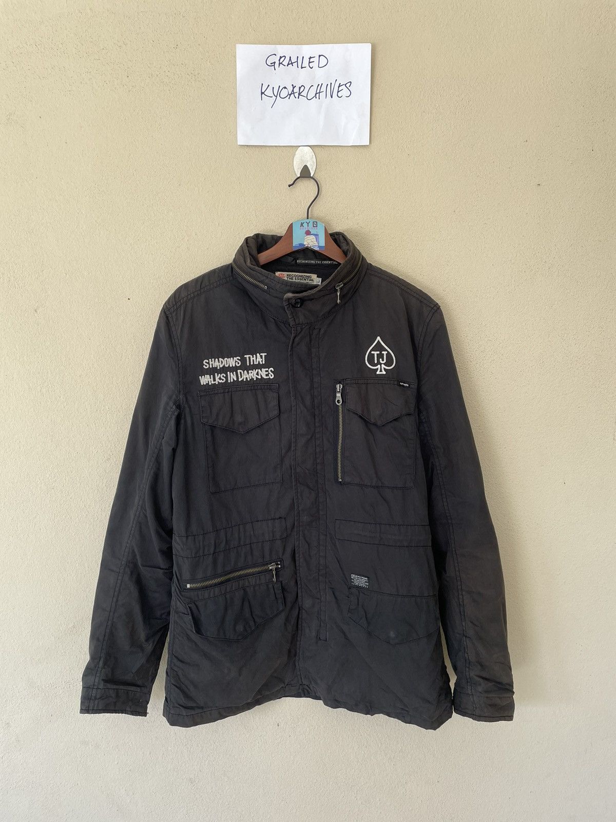 Japanese Brand THE ESSENTIAL AZUL EMBROIDERED TACTICAL JACKET Size US L / EU 52-54 / 3 - 2 Thumbnail