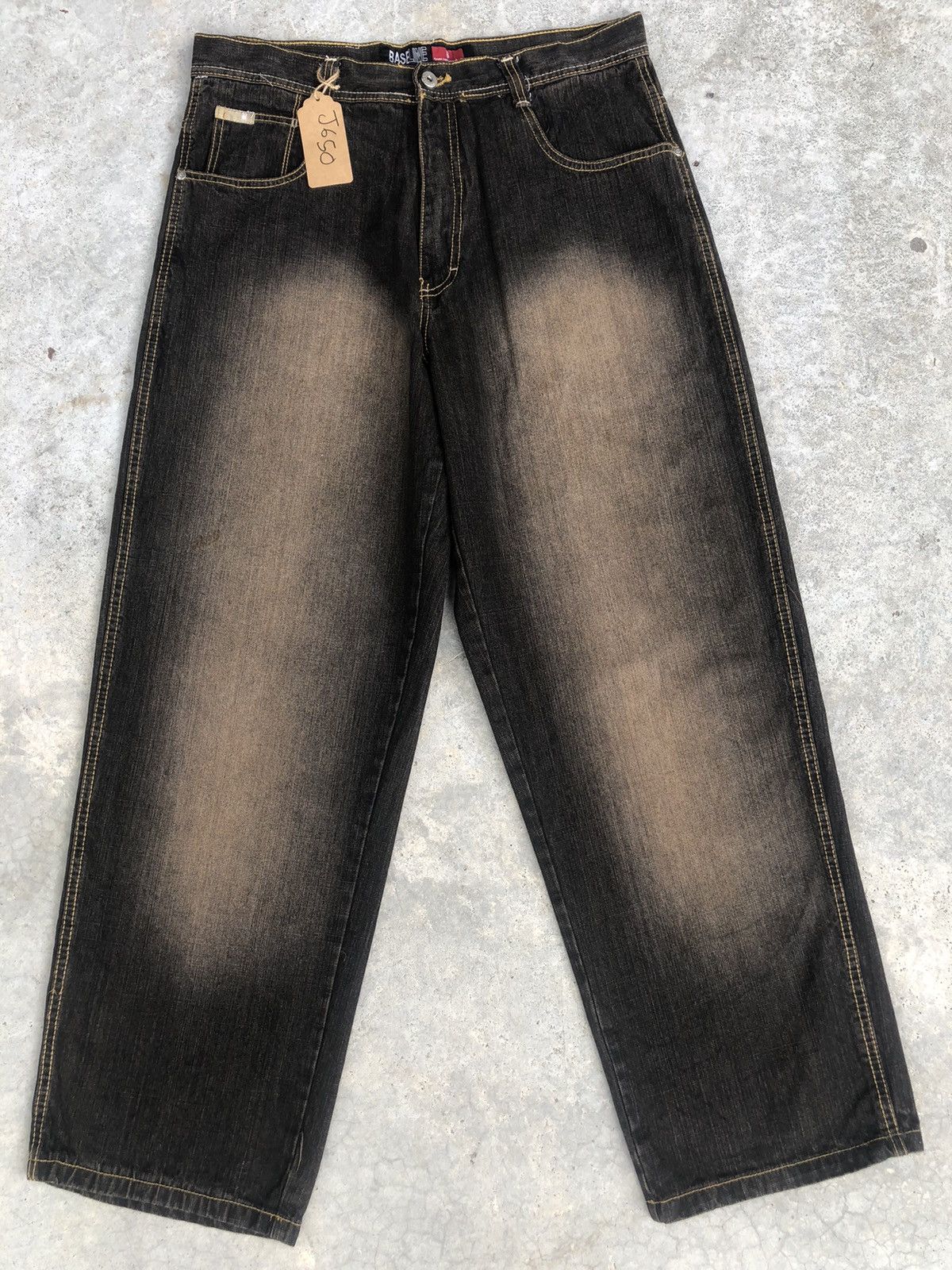 Japanese Brand Japanese Baseline Mudwash Baggy Jeans Hip Hop Distressed Size US 35 - 1 Thumbnail