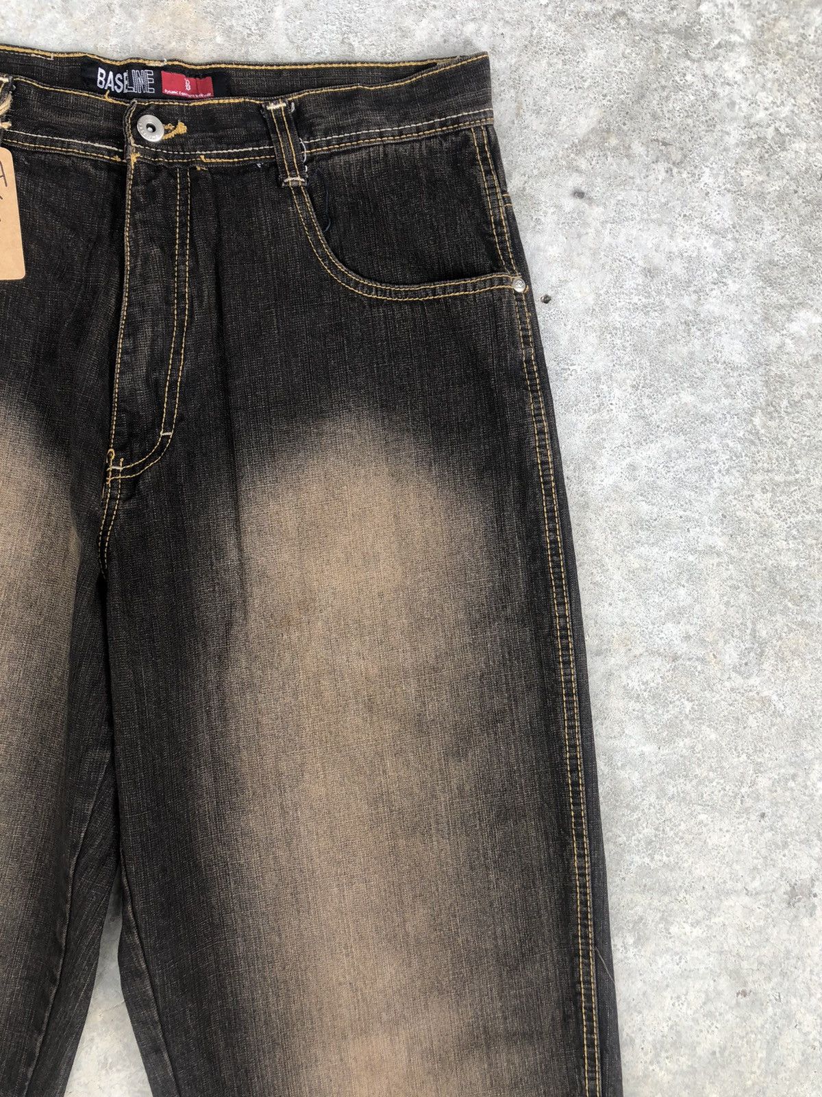 Japanese Brand Japanese Baseline Mudwash Baggy Jeans Hip Hop Distressed Size US 35 - 5 Thumbnail
