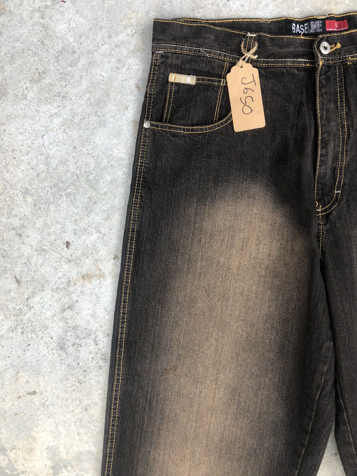 Japanese Brand Japanese Baseline Mudwash Baggy Jeans Hip Hop Distressed Size US 35 - 4 Thumbnail
