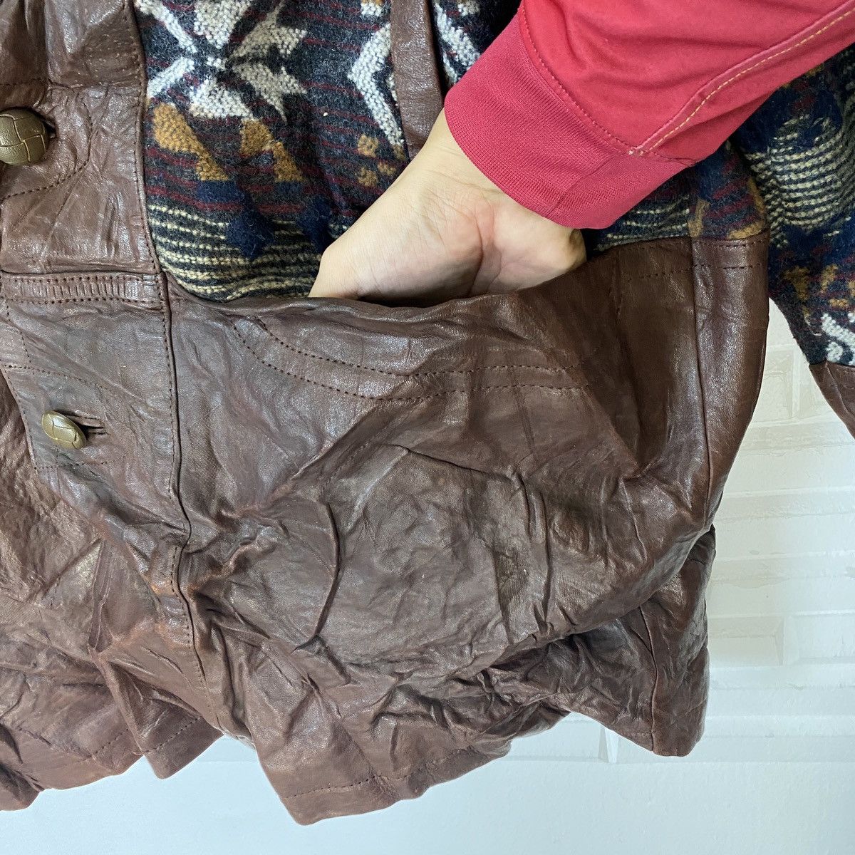 Genuine Leather Japanese Navajo Sheep Leather Jacket Coat Size US XL / EU 56 / 4 - 12 Thumbnail
