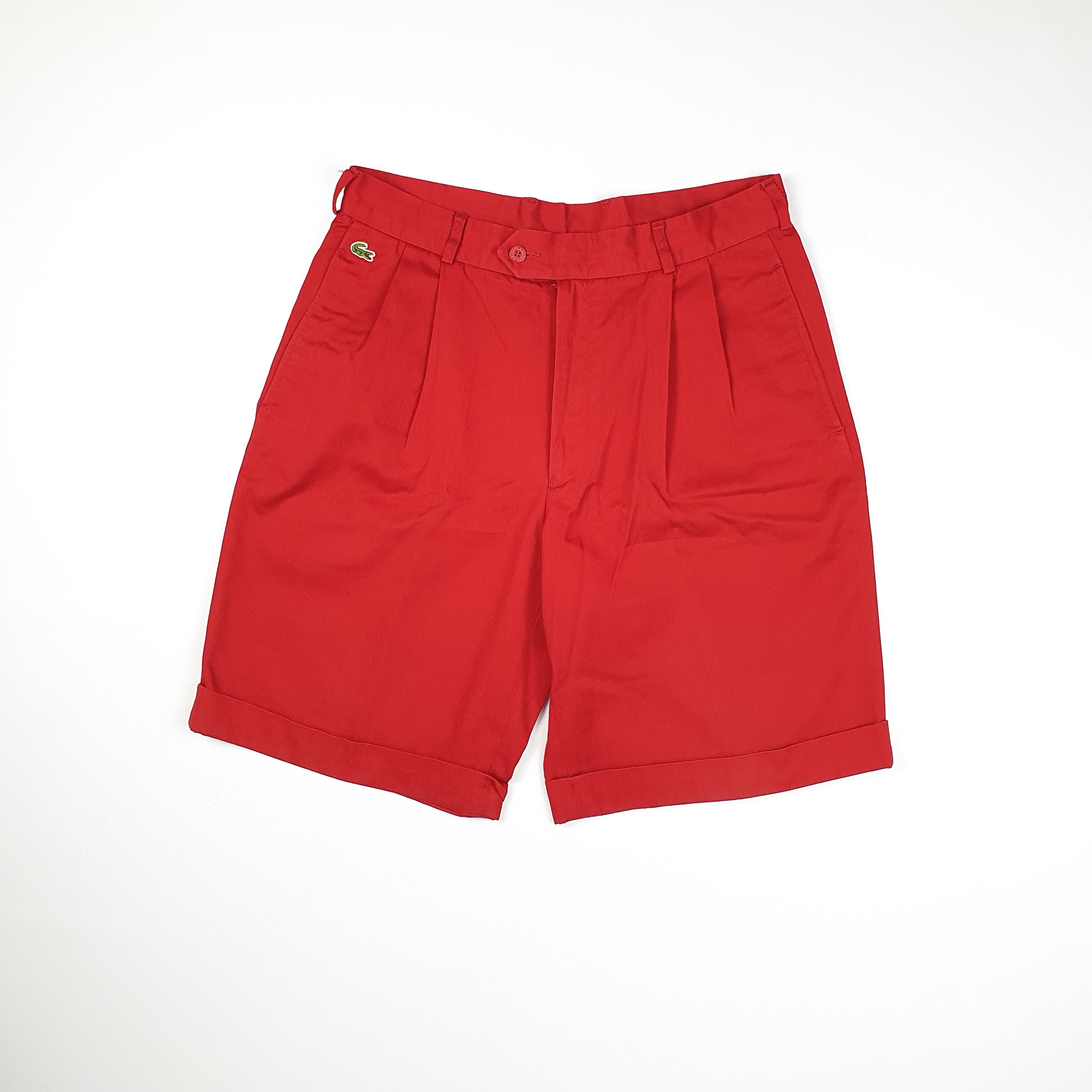 Lacoste × Vintage Rare 80s LACOSTE Vintage Red Casual Shorts Tyler Style Size US 30 / EU 46 - 11 Thumbnail