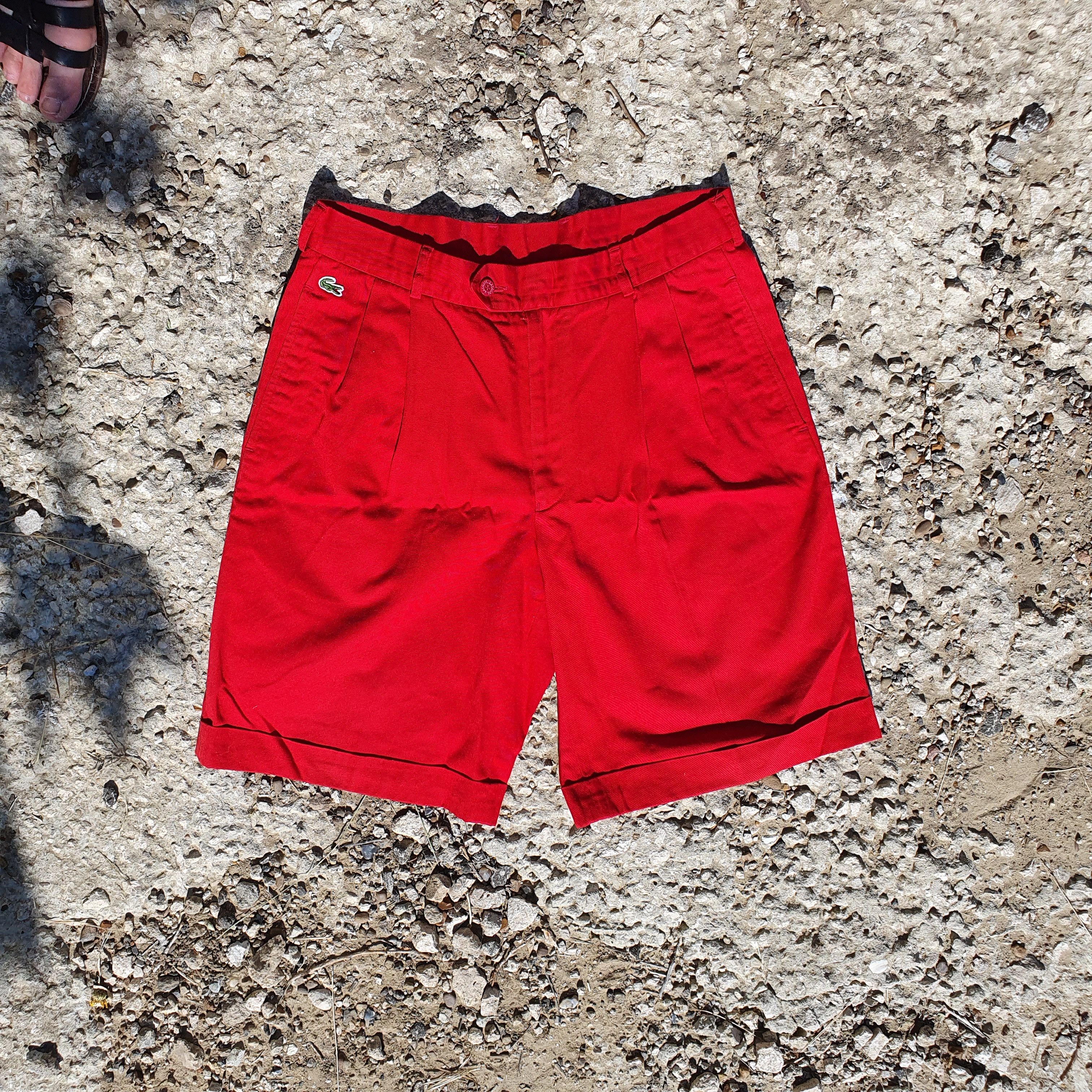 image of 80's Lacoste Vintage Red Casual Shorts Tyler Style, Men's (Size 30)