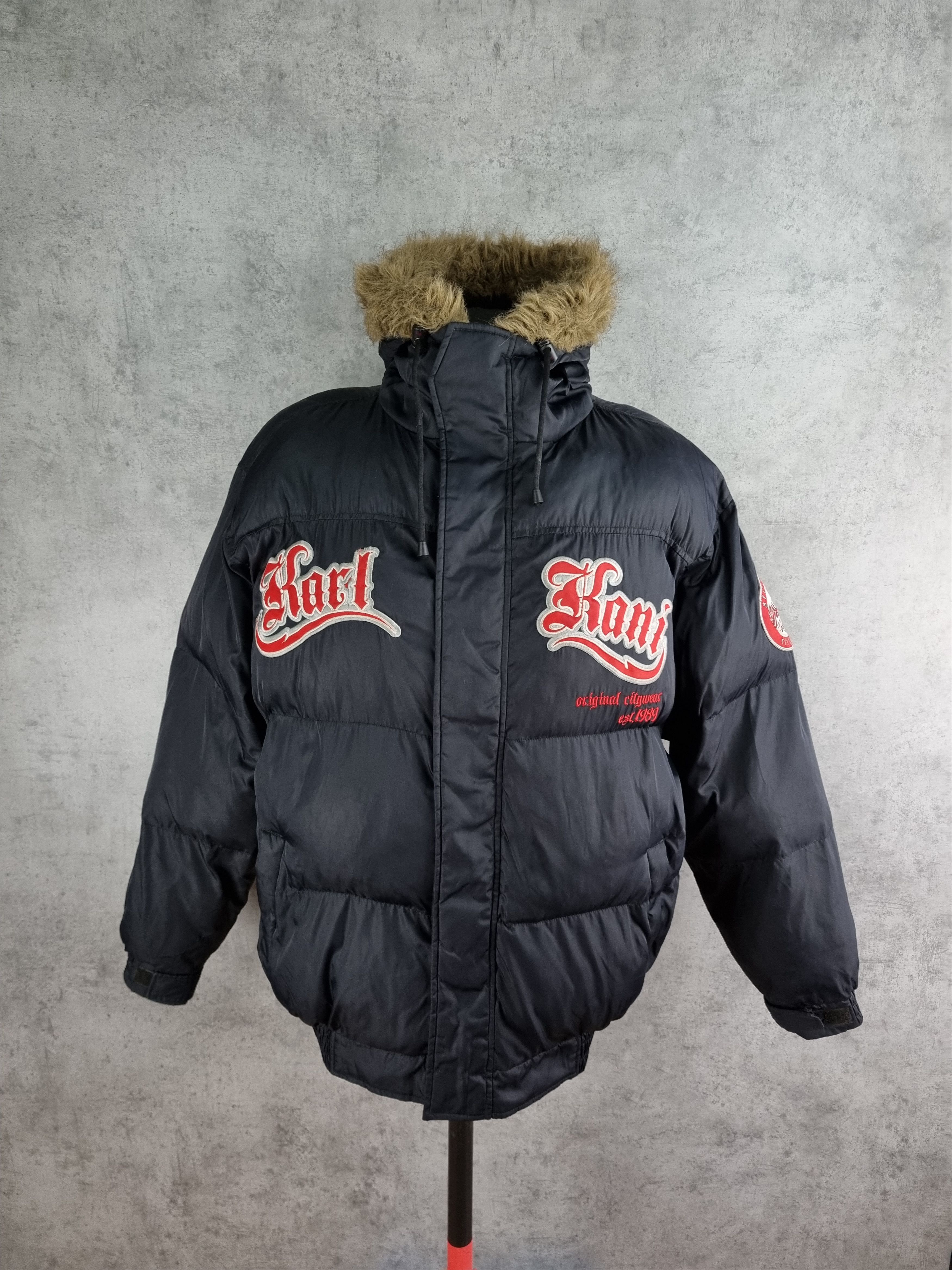 Karl Kani 90s Karl Kani Spell out big Logo Puffer Bomber Jacket Size US XL / EU 56 / 4 - 4 Thumbnail