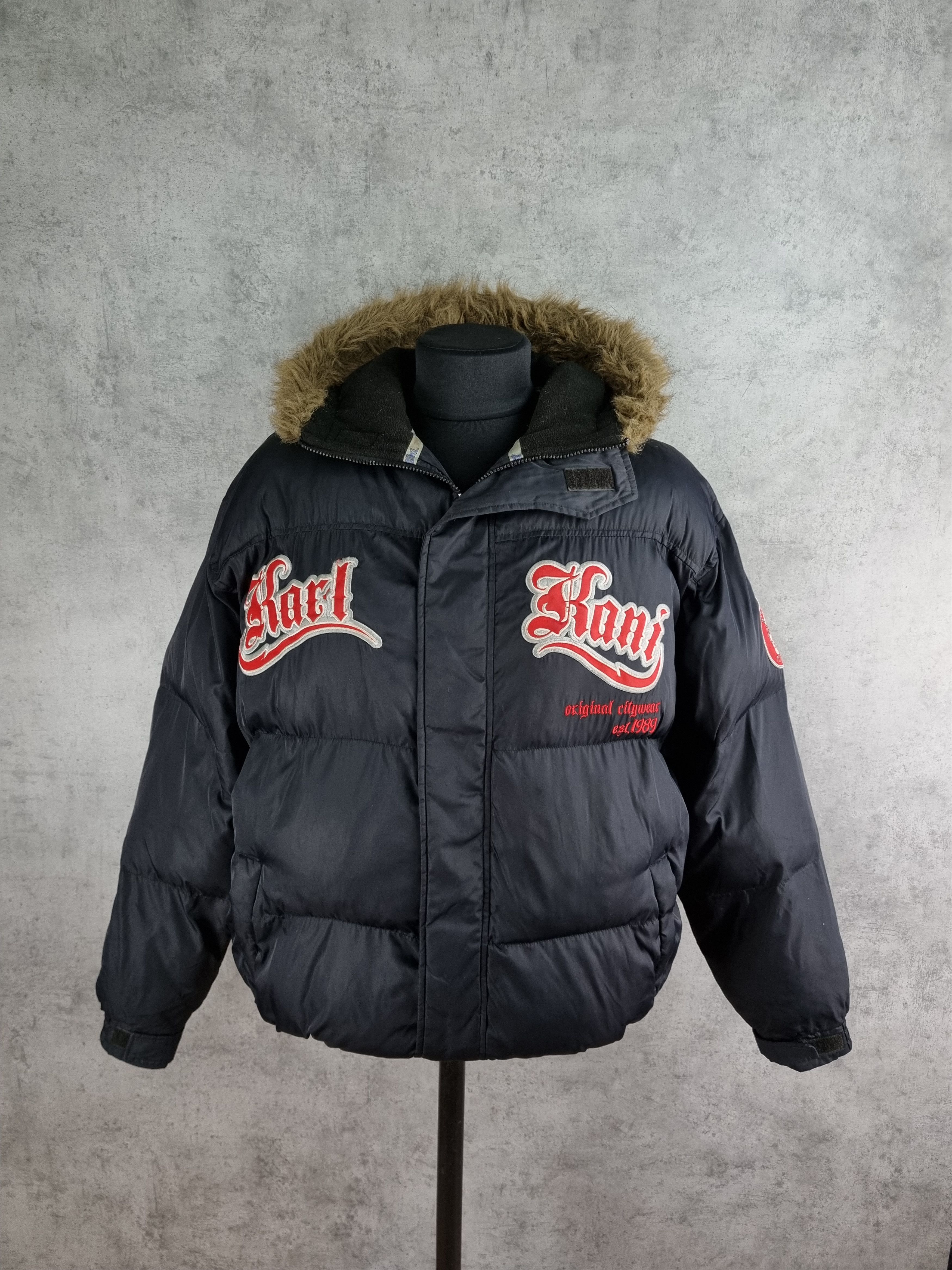 Karl Kani 90s Karl Kani Spell out big Logo Puffer Bomber Jacket Size US XL / EU 56 / 4 - 3 Thumbnail