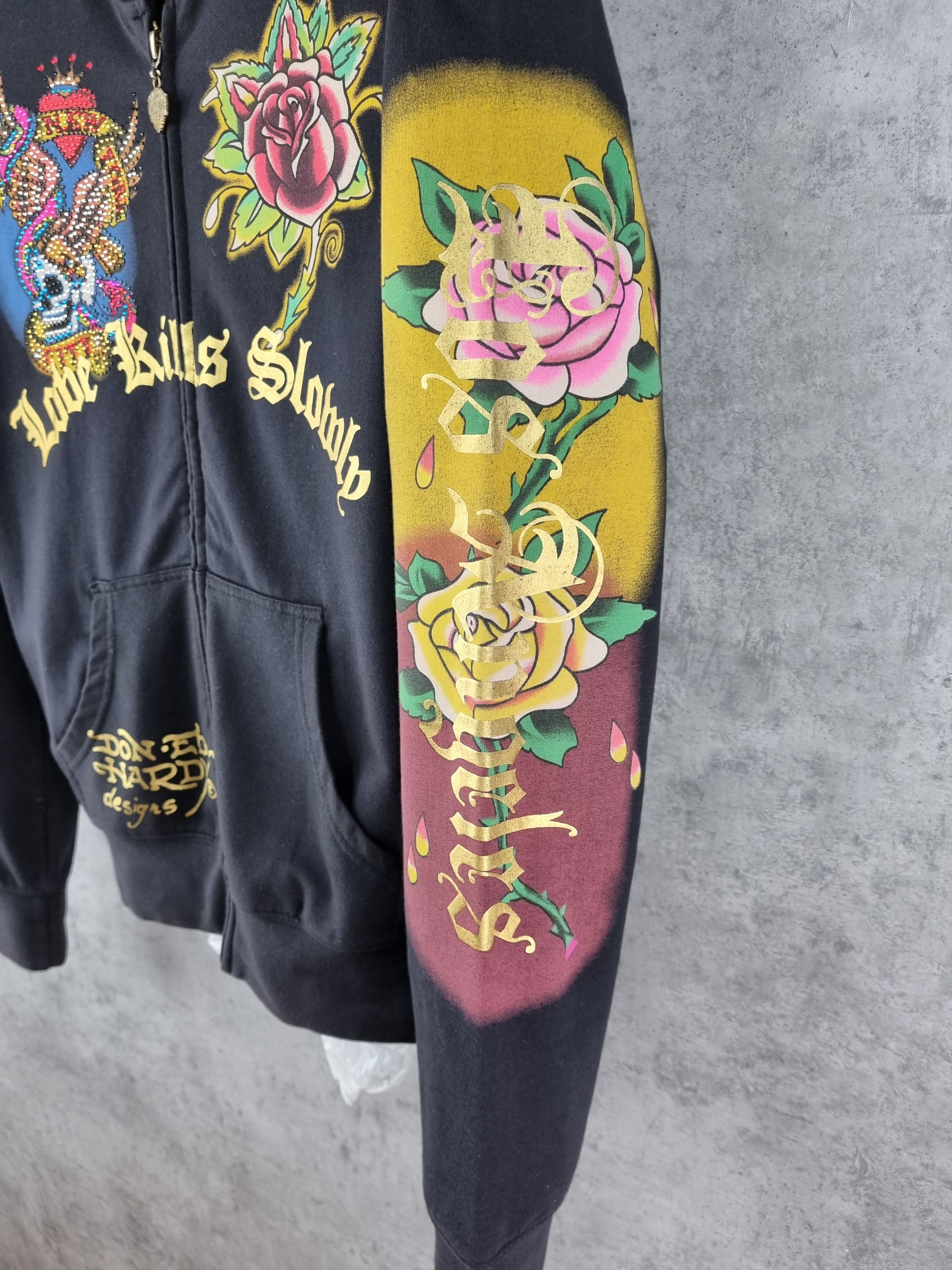 Christian Audigier × Ed Hardy Vintage ED HARDY Zipped Hoodie Rare Design Size US M / EU 48-50 / 2 - 6 Thumbnail