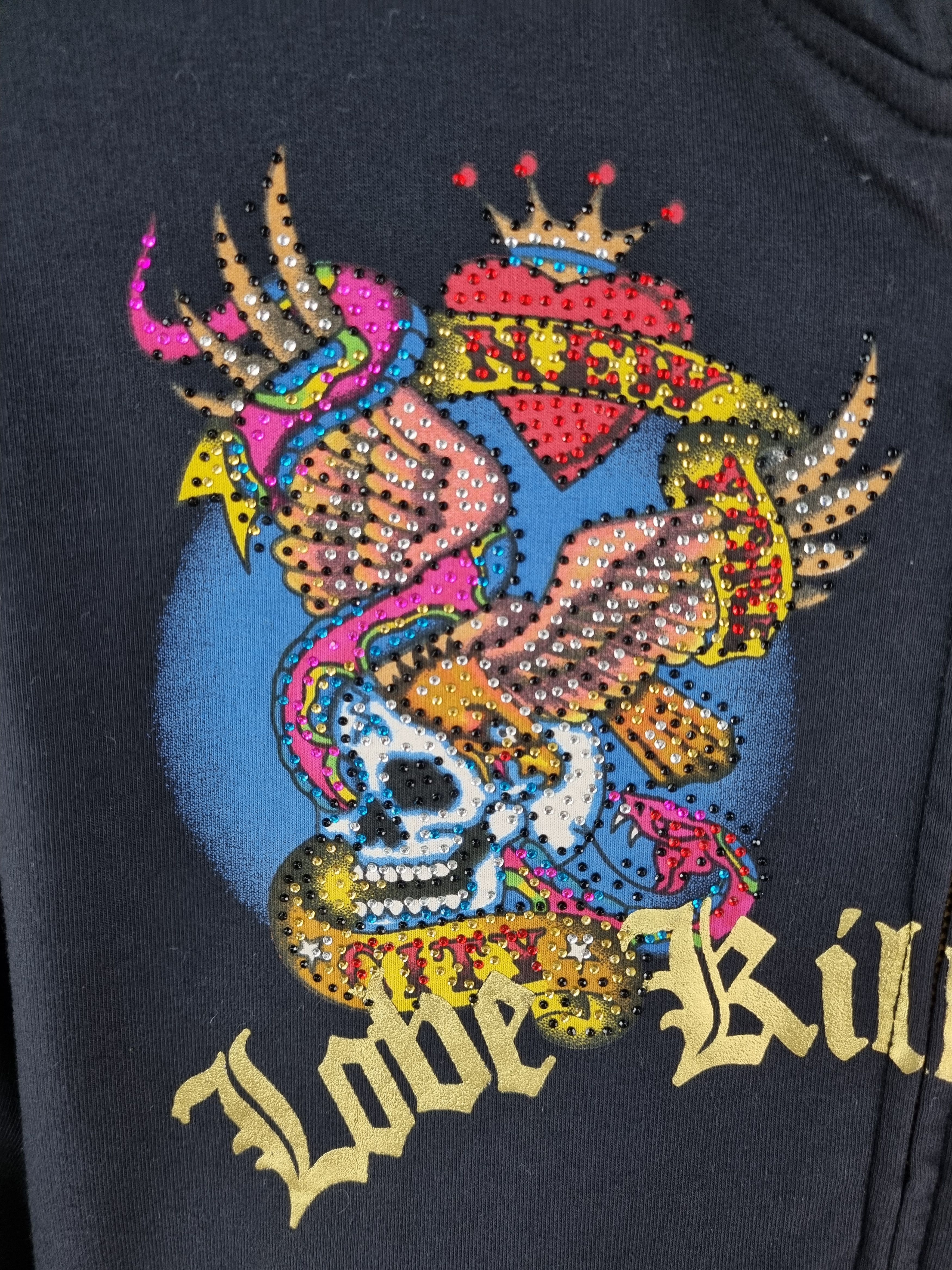 Christian Audigier × Ed Hardy Vintage ED HARDY Zipped Hoodie Rare Design Size US M / EU 48-50 / 2 - 9 Thumbnail