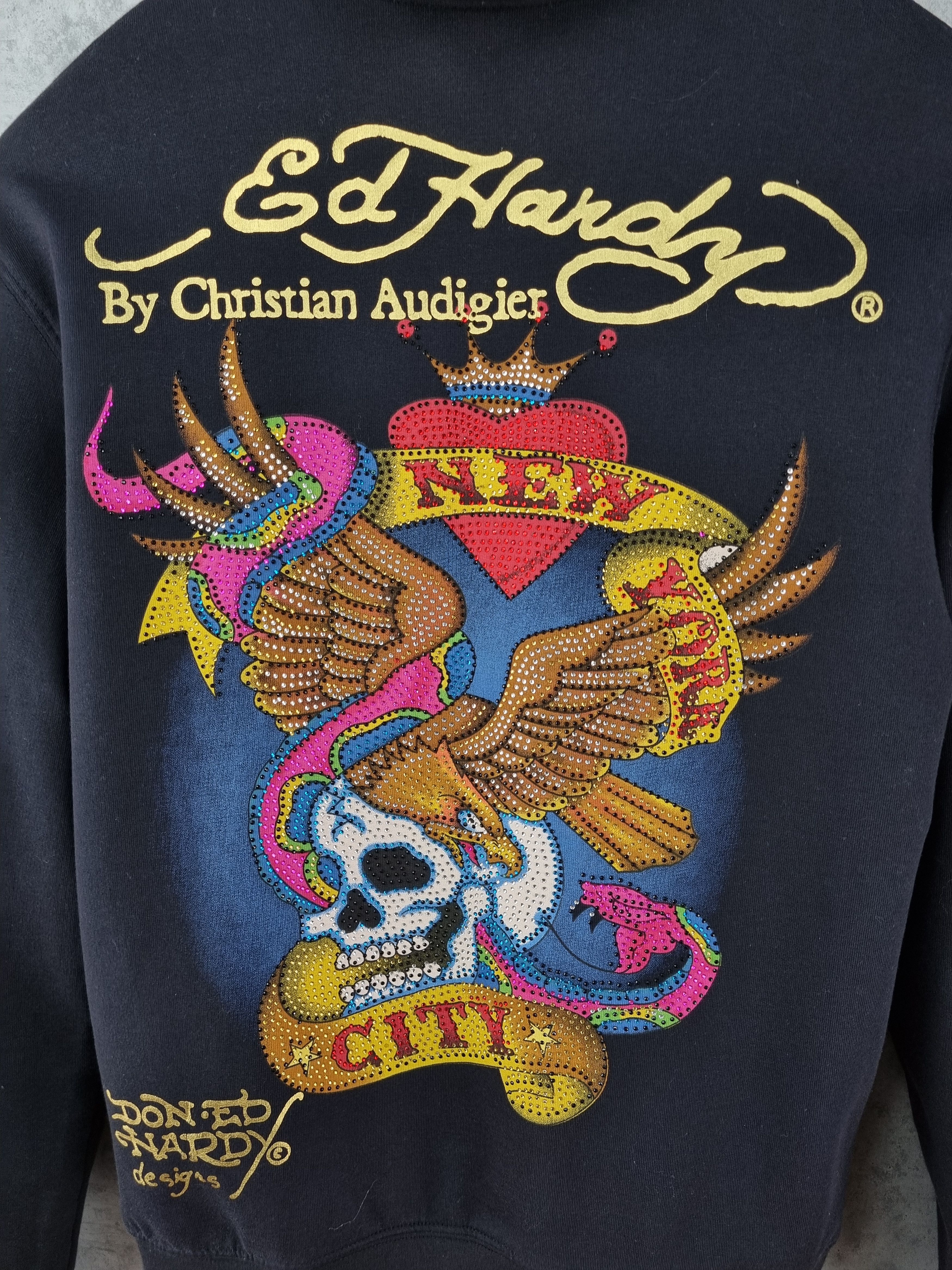 Christian Audigier × Ed Hardy Vintage ED HARDY Zipped Hoodie Rare Design Size US M / EU 48-50 / 2 - 3 Thumbnail