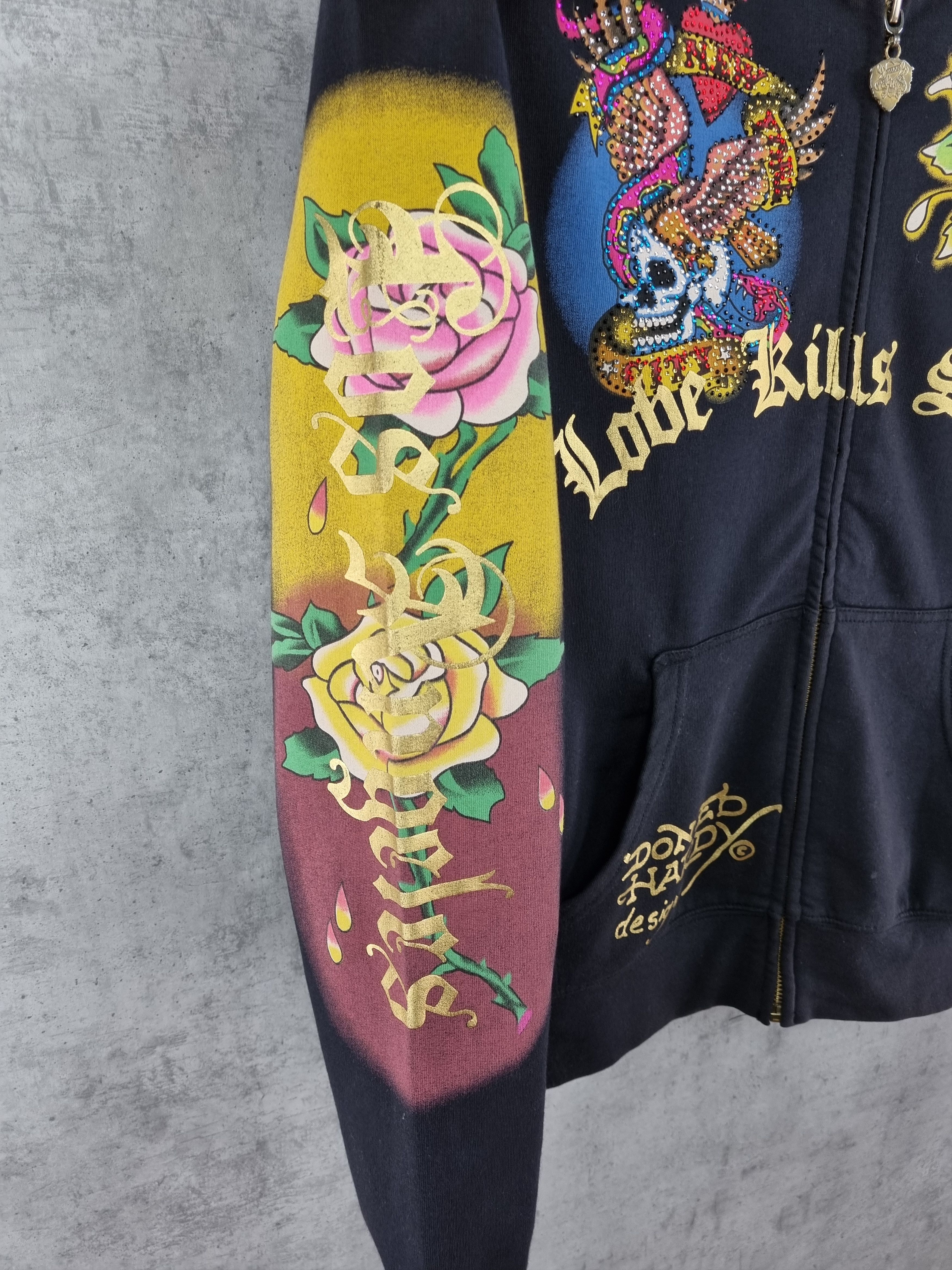 Christian Audigier × Ed Hardy Vintage ED HARDY Zipped Hoodie Rare Design Size US M / EU 48-50 / 2 - 5 Thumbnail