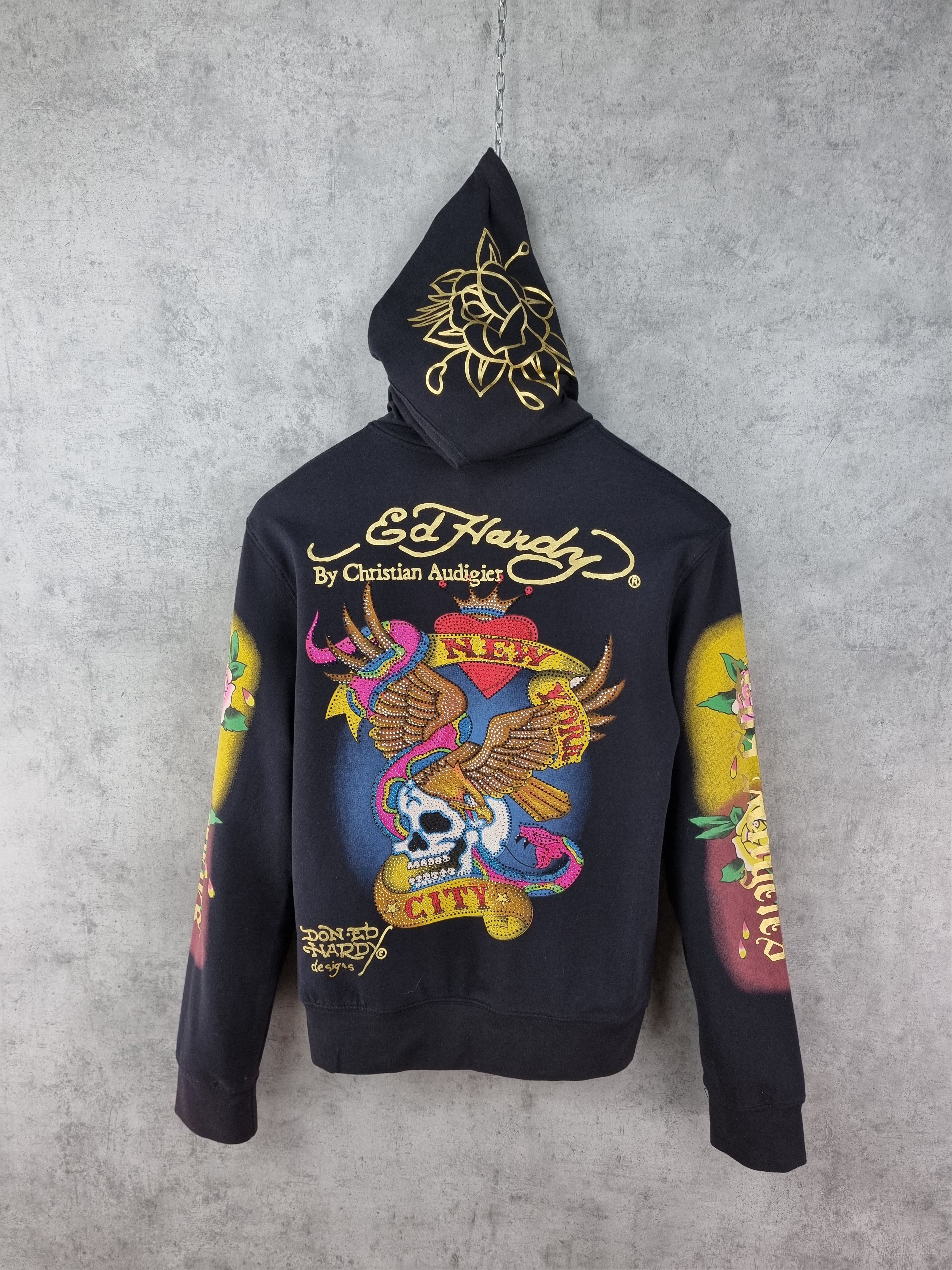 Christian Audigier × Ed Hardy Vintage ED HARDY Zipped Hoodie Rare Design Size US M / EU 48-50 / 2 - 11 Thumbnail