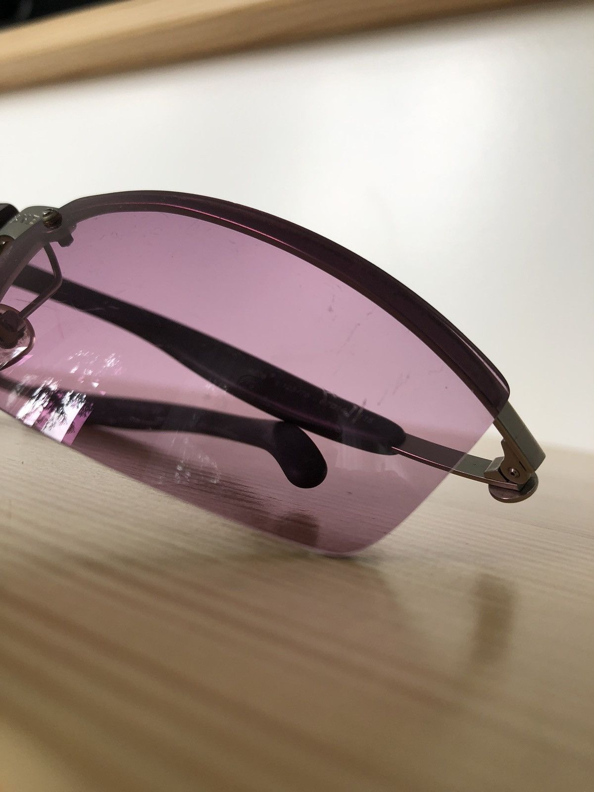 Chanel Chanel Rimless Sunglasses Pink Lenses CC Logo Made Italy Size ONE SIZE - 10 Thumbnail