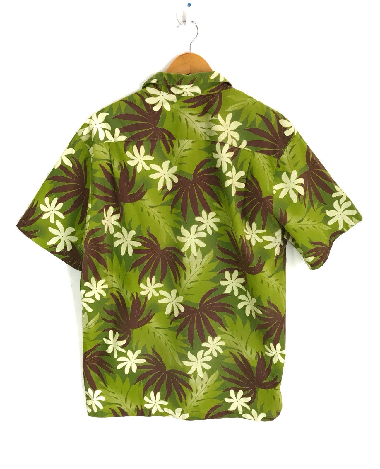 Vintage Vvintage HOWIE Green Brown Floral Flower Camp Collar Size US XL / EU 56 / 4 - 5 Thumbnail