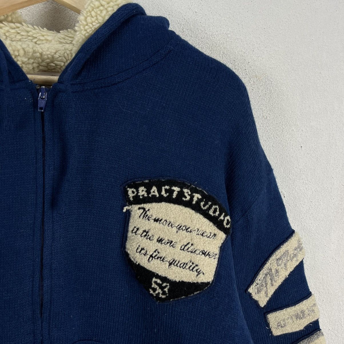 Japanese Brand VINTAGE PRACT STUDIO ZIPPER JACKET BIG LOGO Size US M / EU 48-50 / 2 - 4 Thumbnail
