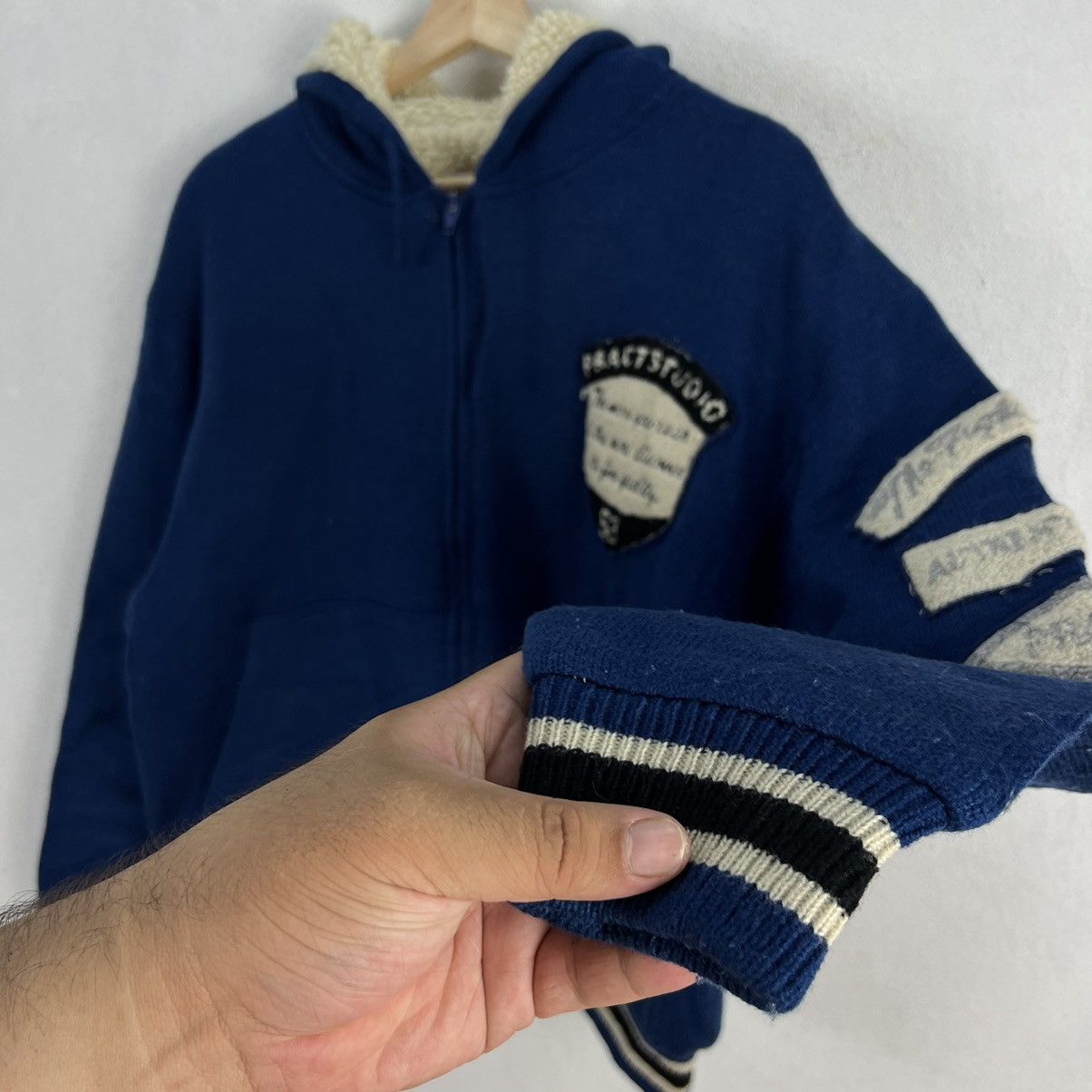 Japanese Brand VINTAGE PRACT STUDIO ZIPPER JACKET BIG LOGO Size US M / EU 48-50 / 2 - 6 Thumbnail