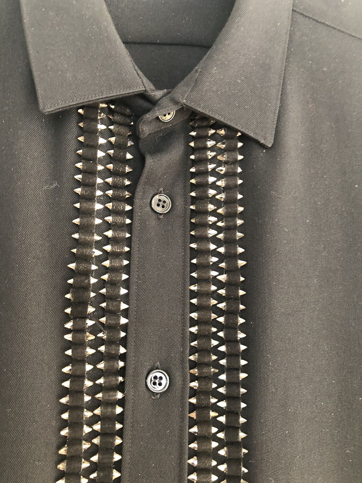 Saint Laurent Paris AW13 RARE Crystal/Rhinestone black wool shirt Size US L / EU 52-54 / 3 - 2 Thumbnail