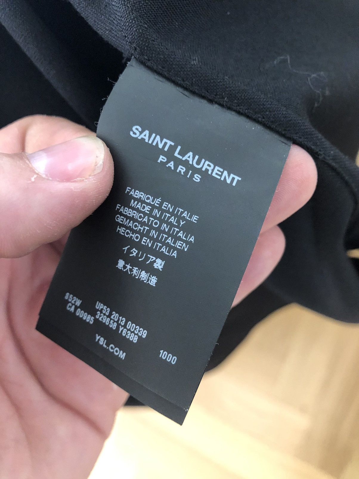 Saint Laurent Paris AW13 RARE Crystal/Rhinestone black wool shirt Size US L / EU 52-54 / 3 - 10 Thumbnail