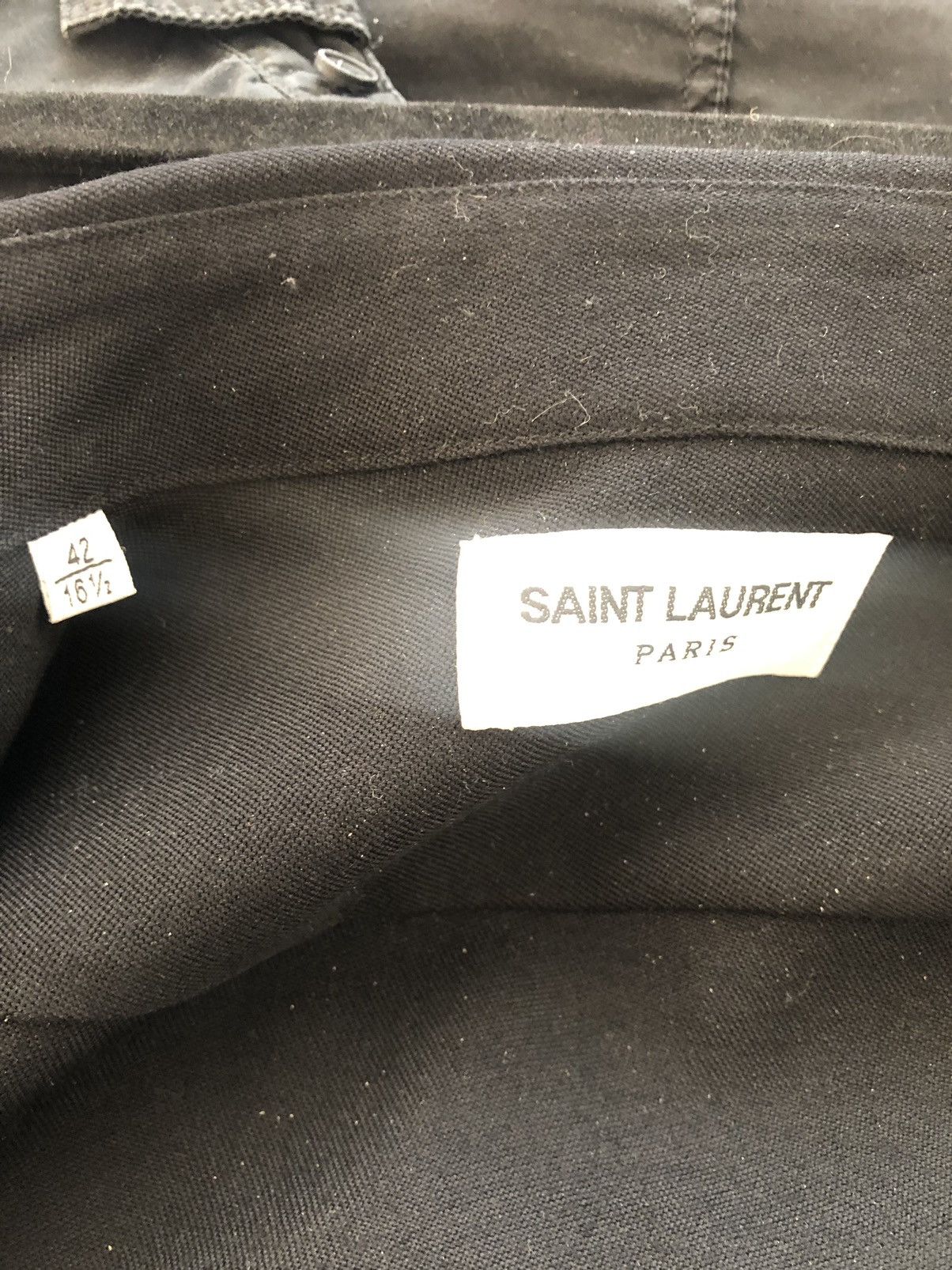 Saint Laurent Paris AW13 RARE Crystal/Rhinestone black wool shirt Size US L / EU 52-54 / 3 - 12 Thumbnail