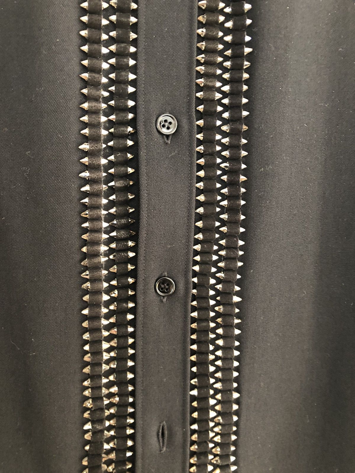 Saint Laurent Paris AW13 RARE Crystal/Rhinestone black wool shirt Size US L / EU 52-54 / 3 - 3 Thumbnail