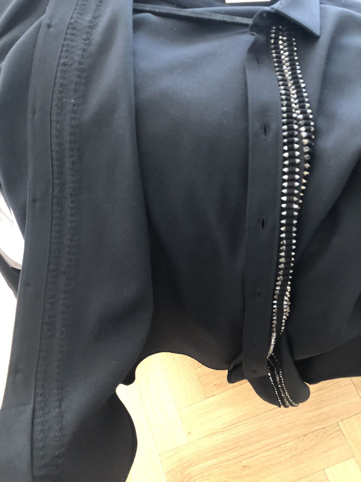 Saint Laurent Paris AW13 RARE Crystal/Rhinestone black wool shirt Size US L / EU 52-54 / 3 - 9 Thumbnail