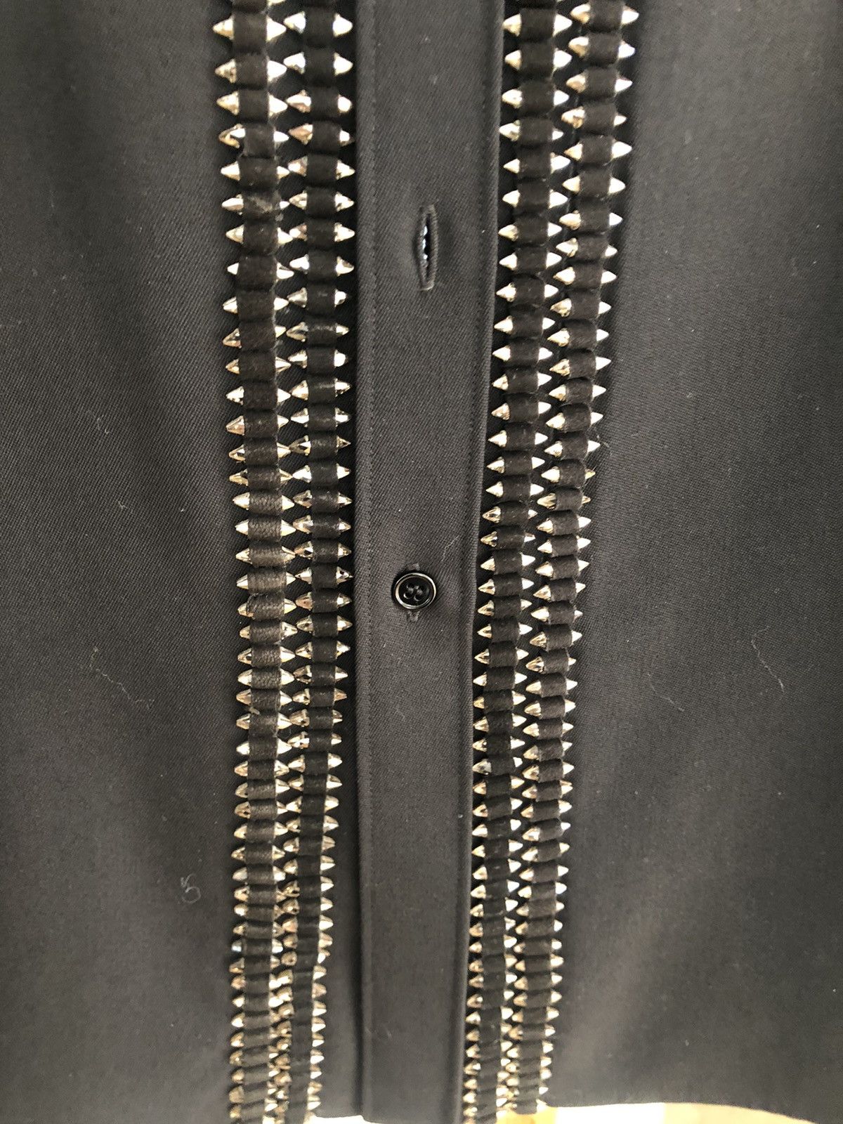 Saint Laurent Paris AW13 RARE Crystal/Rhinestone black wool shirt Size US L / EU 52-54 / 3 - 4 Thumbnail