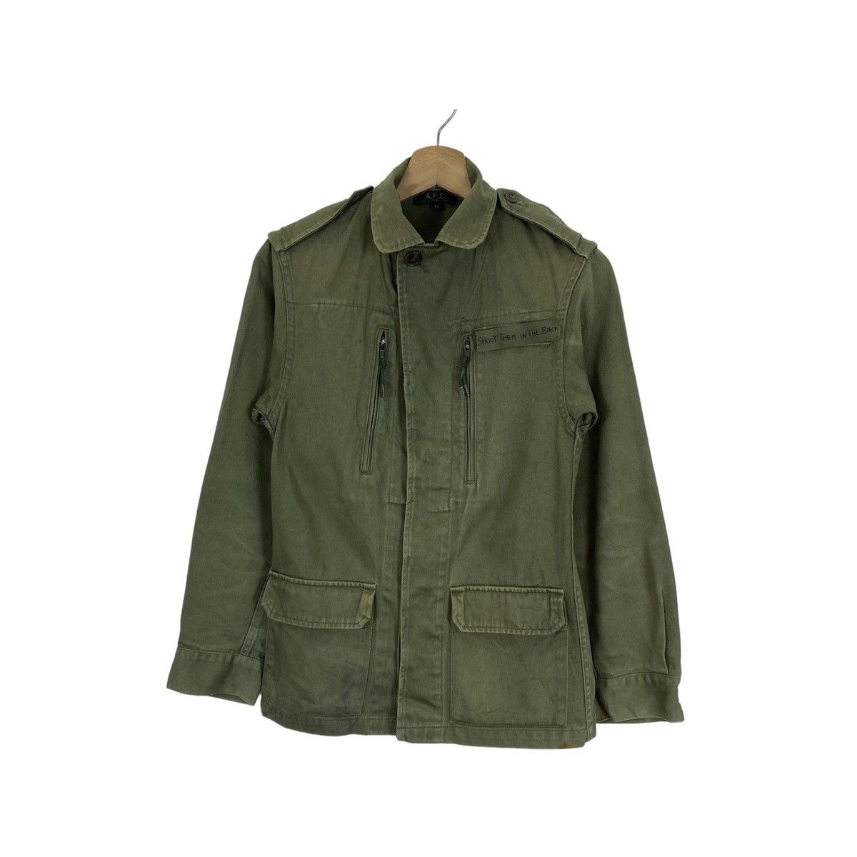 A.P.C. × Vintage 🔥LAST PRICE🔥 A.P.C. Tactical Shoot Them In The Back Coat Size US XS / EU 42 / 0 - 1 Thumbnail