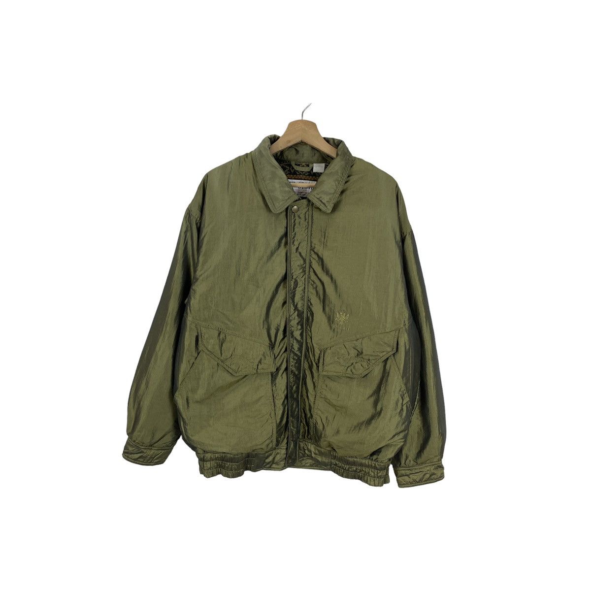 image of Archival Clothing Top Stage Shiny Green Archival Jacket, Men's (Size XL)