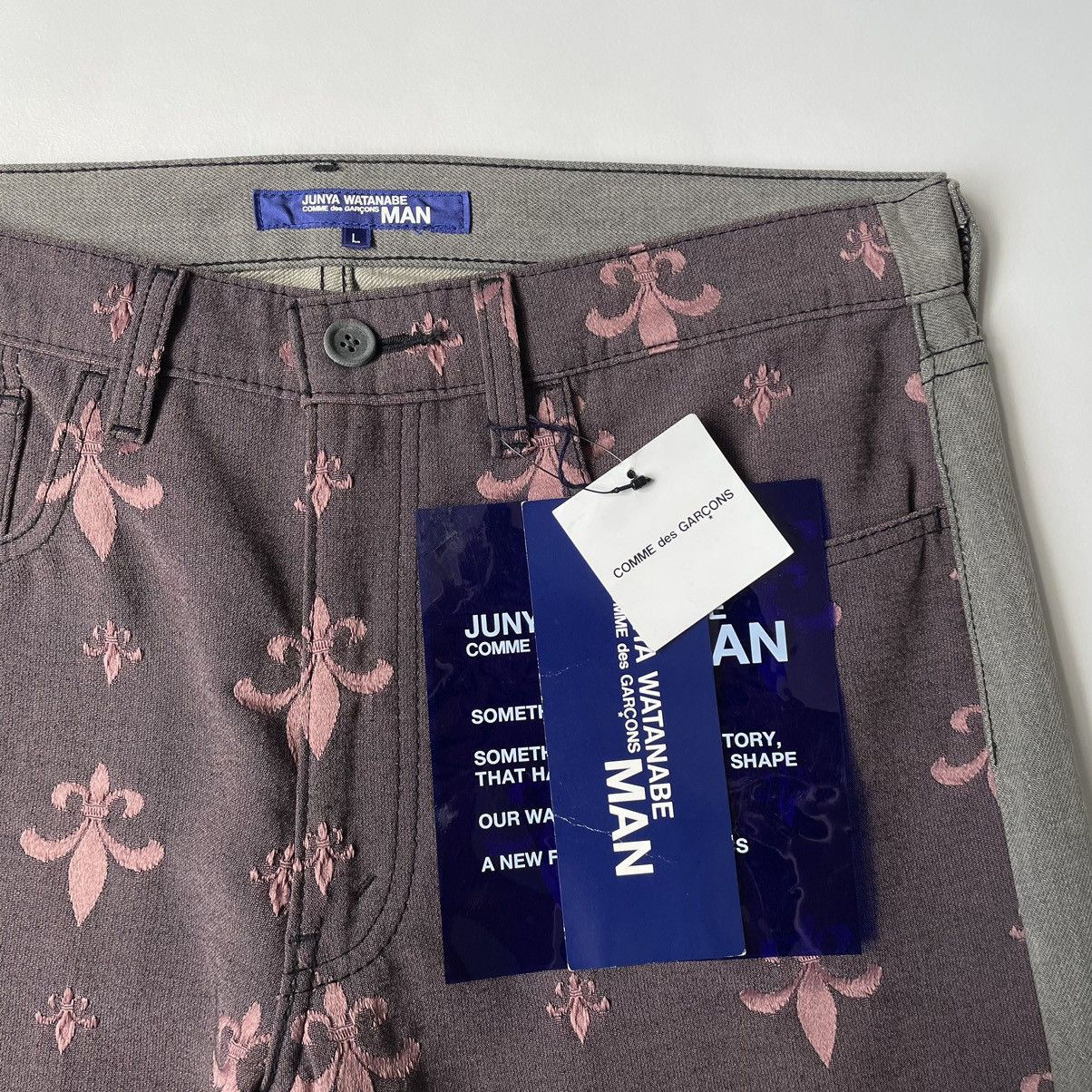 Comme des Garcons A/W 04 ‘Fleur De Lyse’ Embroidered Jeans Size US 32 / EU 48 - 3 Thumbnail