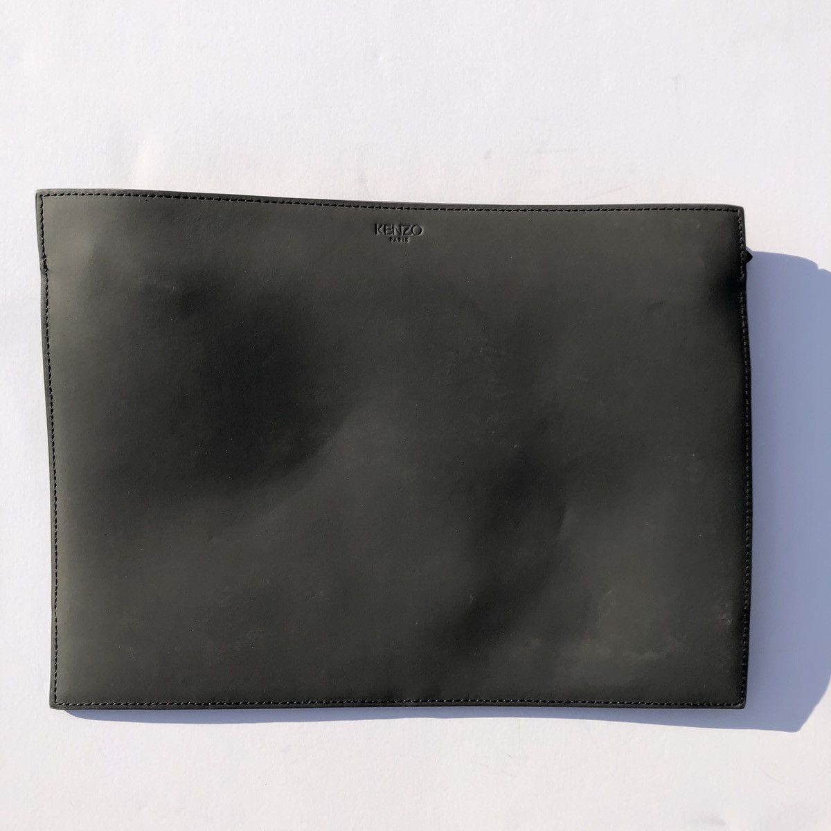 Kenzo Kenzo Kalifornia Zipper Clutch Matte Grey Black Hardware Size ONE SIZE - 3 Thumbnail