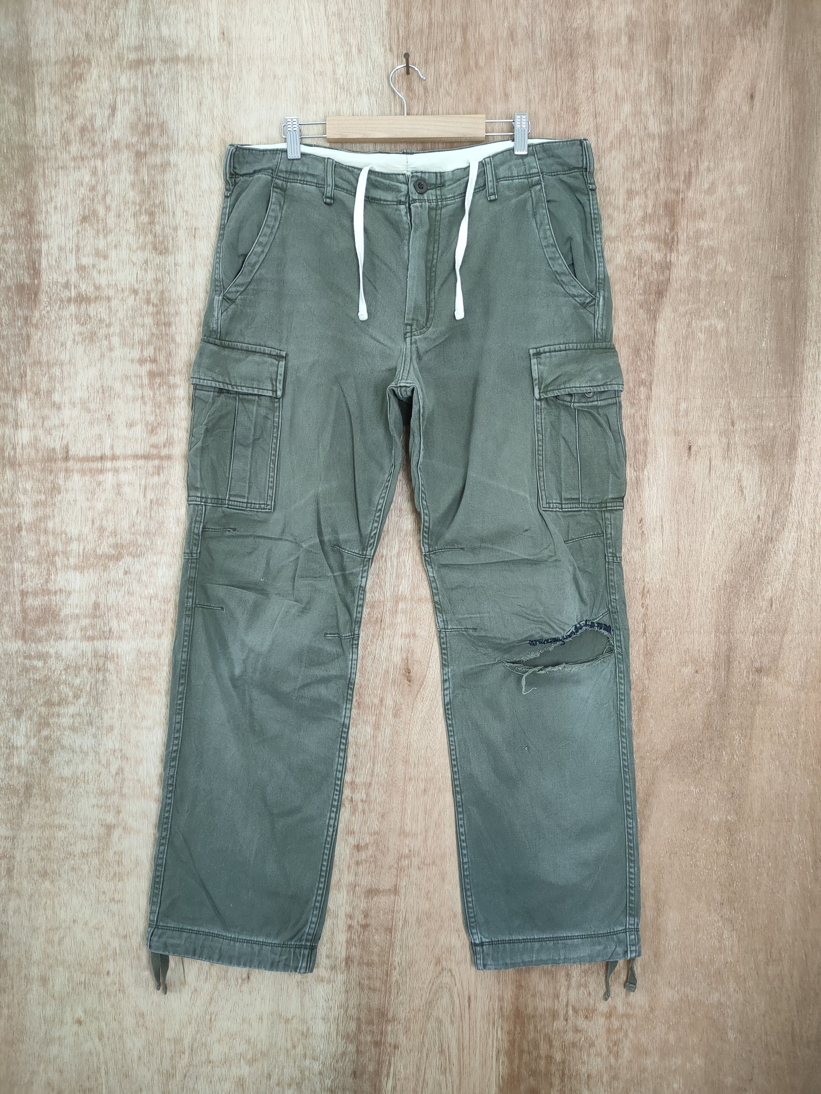 Japanese Brand × Vintage VINTAGE JAPANESE FADED DISTRESSED KNEE CARGO PANTS Size US 36 / EU 52 - 1 Thumbnail