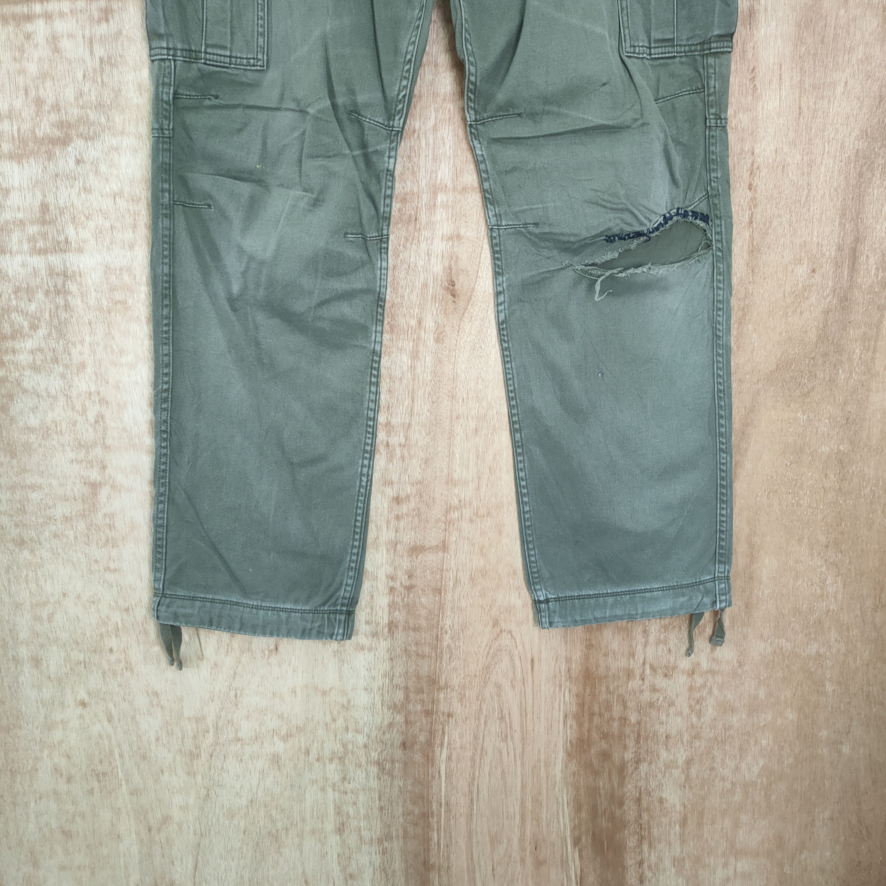 Japanese Brand × Vintage VINTAGE JAPANESE FADED DISTRESSED KNEE CARGO PANTS Size US 36 / EU 52 - 3 Thumbnail