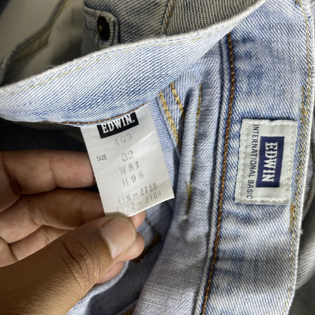 Edwin 32x28.5 Vintage Edwin Jeans Light Blue Jeans Size US 32 / EU 48 - 13 Thumbnail